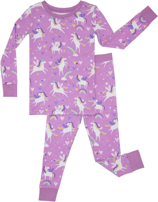 Little Sleepies Two-Piece Pajama Set for Boys & Girls, Soft Viscose from Bamboo Toddler Pajamas for Kids, Family Matching PJs