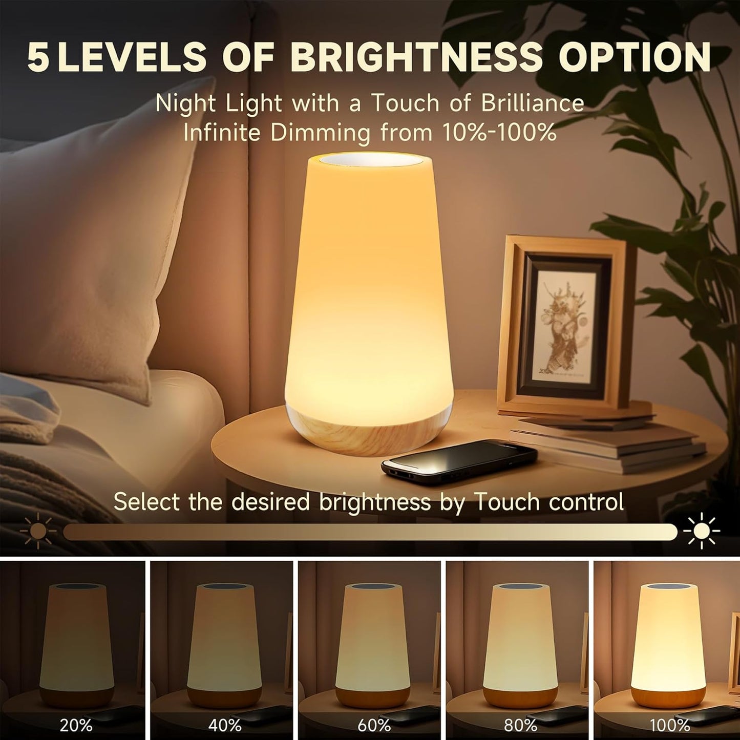 Night Light for Baby Nursery, 13 Colors Changing Touch Dimmable Night Lamp with Timer, Rechargeable Kids Night Light Portable for Bedtime Routine Baby Breastfeeding