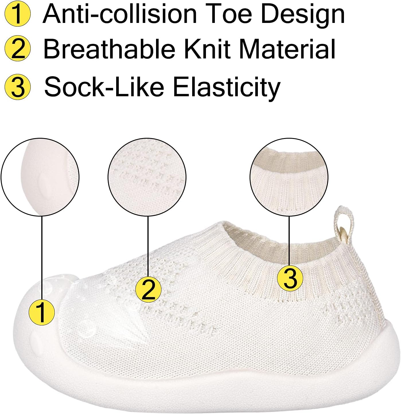 Baby First-Walking Shoes 1-4 Years Kid Shoes Trainers Toddler Infant Boys Girls Soft Sole Non Slip Cotton Canvas Mesh Breathable Lightweight TPR Material Slip-on Sneakers Outdoor