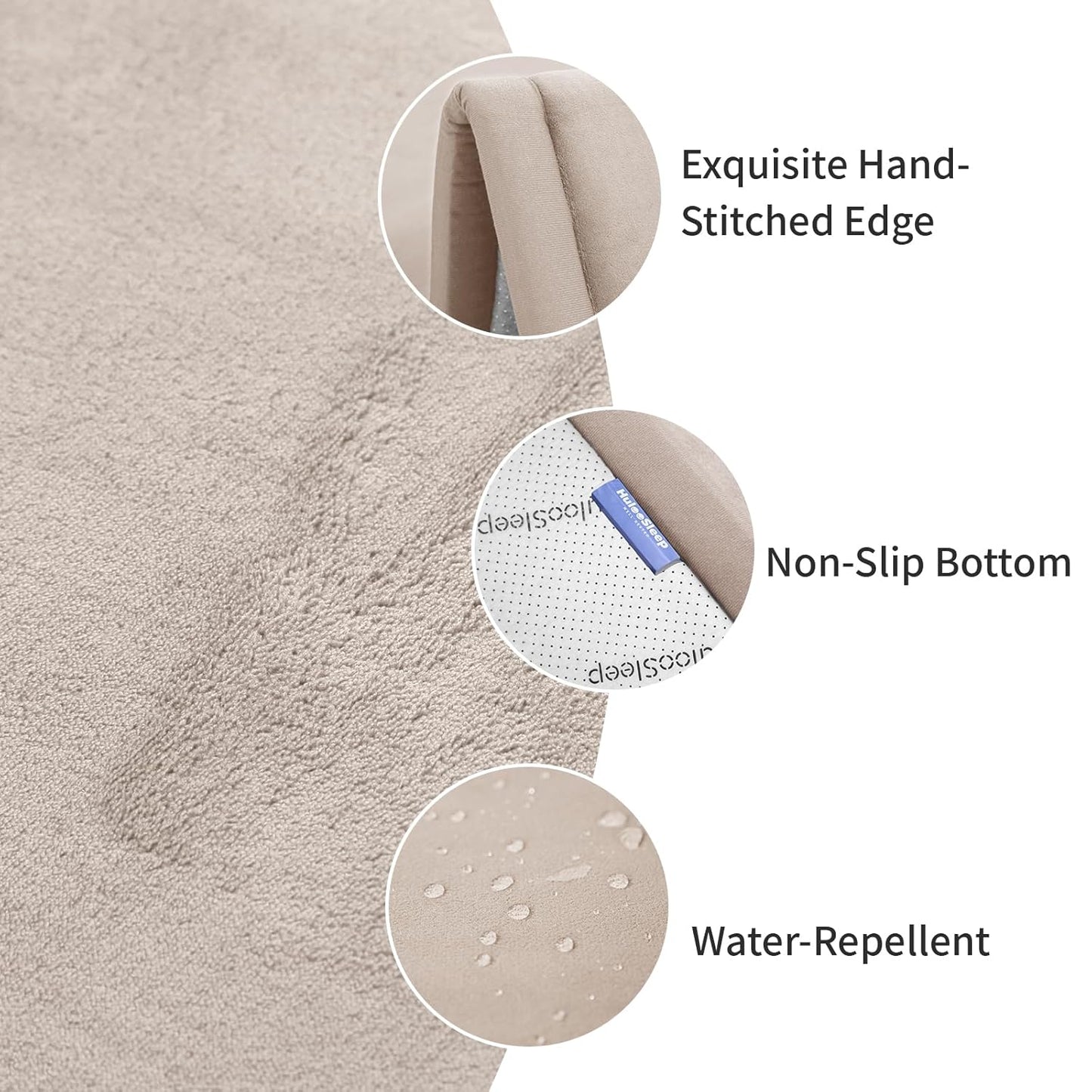 Play Mat for Babies Toddlers,1.3" Thick Elasti-Foam Anti-Fall Cushion Mat for Kids Room,28×72 Bedroom Bedside Rugs,Water-Repellent Soft Coral Velvet,Non-Slip(Beige)