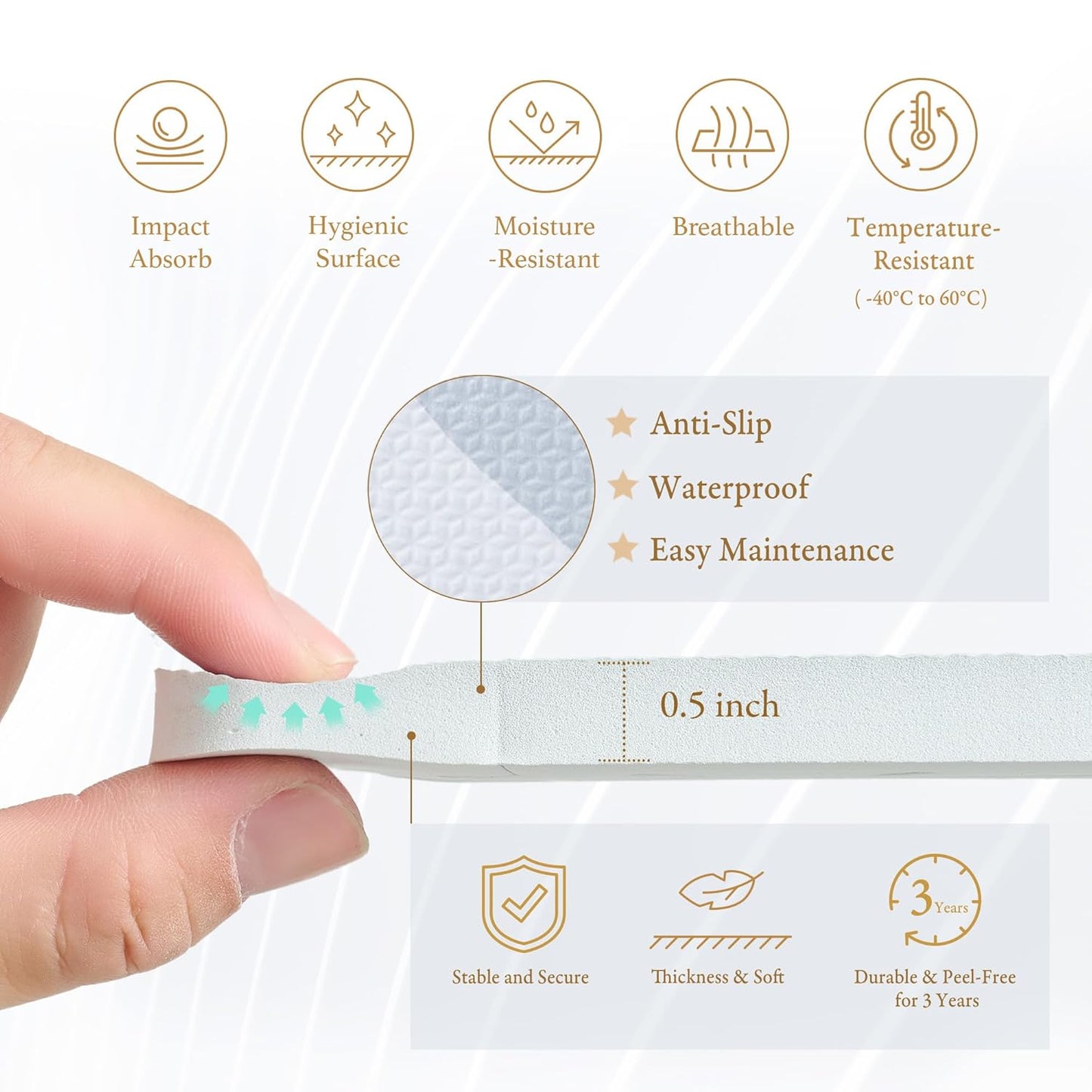 Premium Exercise & Baby Foam Play Mats - Stylish & Large Non-Toxic Odorless Floor Mat - 6 Tiles - Spacious 6ft x 4ft - Peel-Resistant Reinforced Ver.- Soft, Thick, Waterproof - Foggy Gray