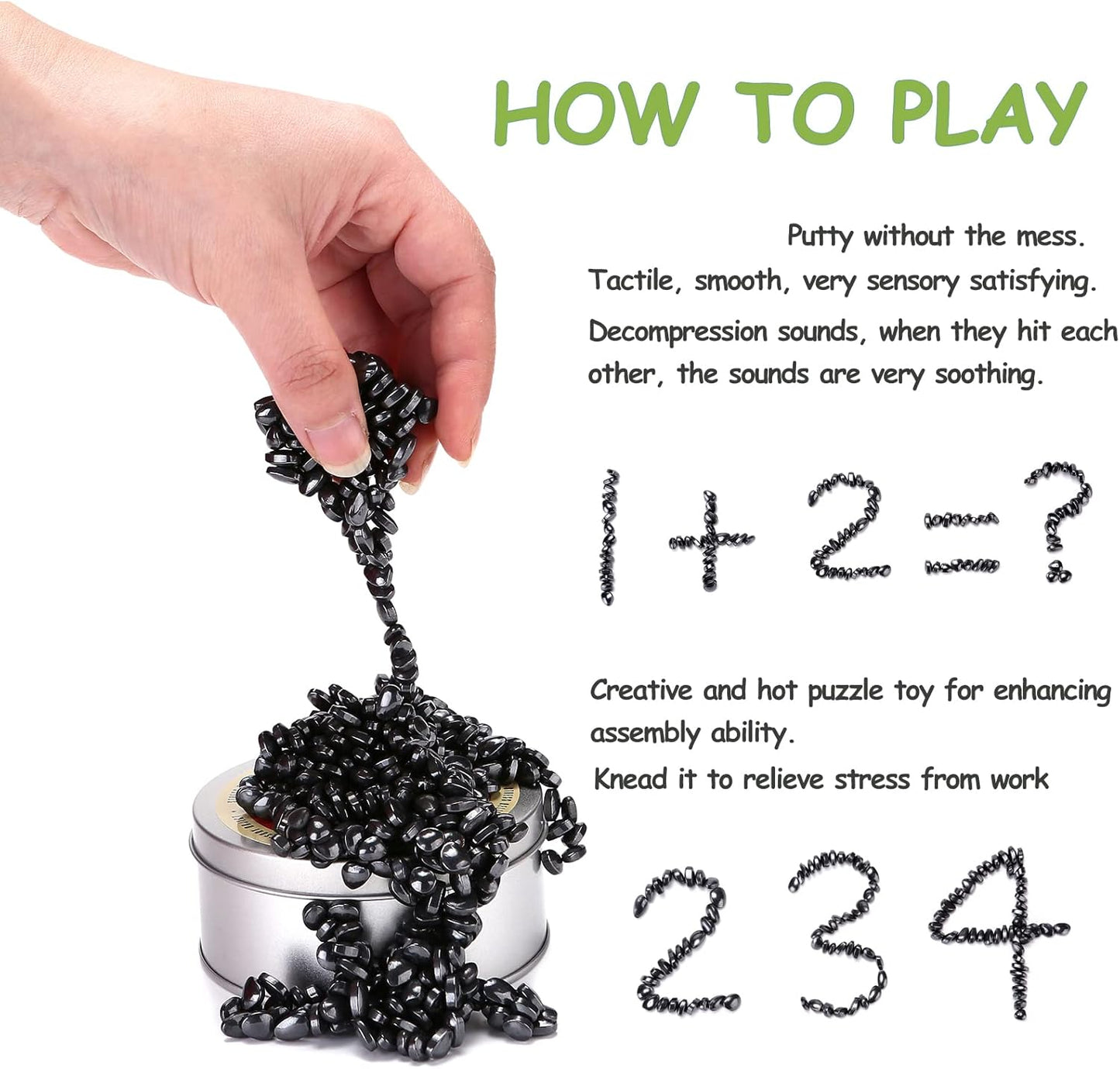 550 PCS Magnetic Ferrite Stones Toys Magnet Crags Ferrite Balls Putty, Magnet Gadgets Seriously Satisfying Office Desk Fidget Toys for Adults Gift