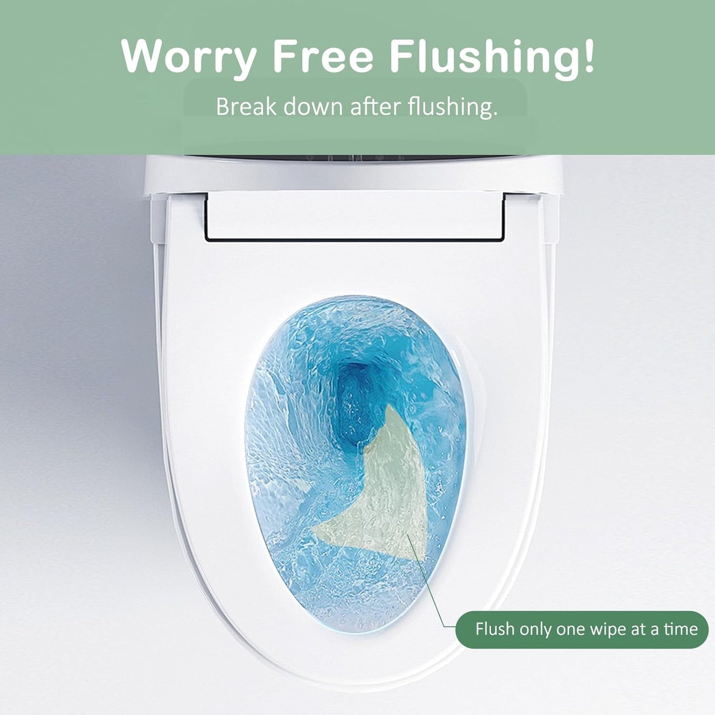 Bamboo Flushable Wipes,Septic Safe,Soft, Soothing Botanicals & Aloe, Unscented,Eco Friendly, Natural Brown Bamboo-Pulp Based Flusable Wipes for Women/kids/Adults 360Count (6 Packs of 60)