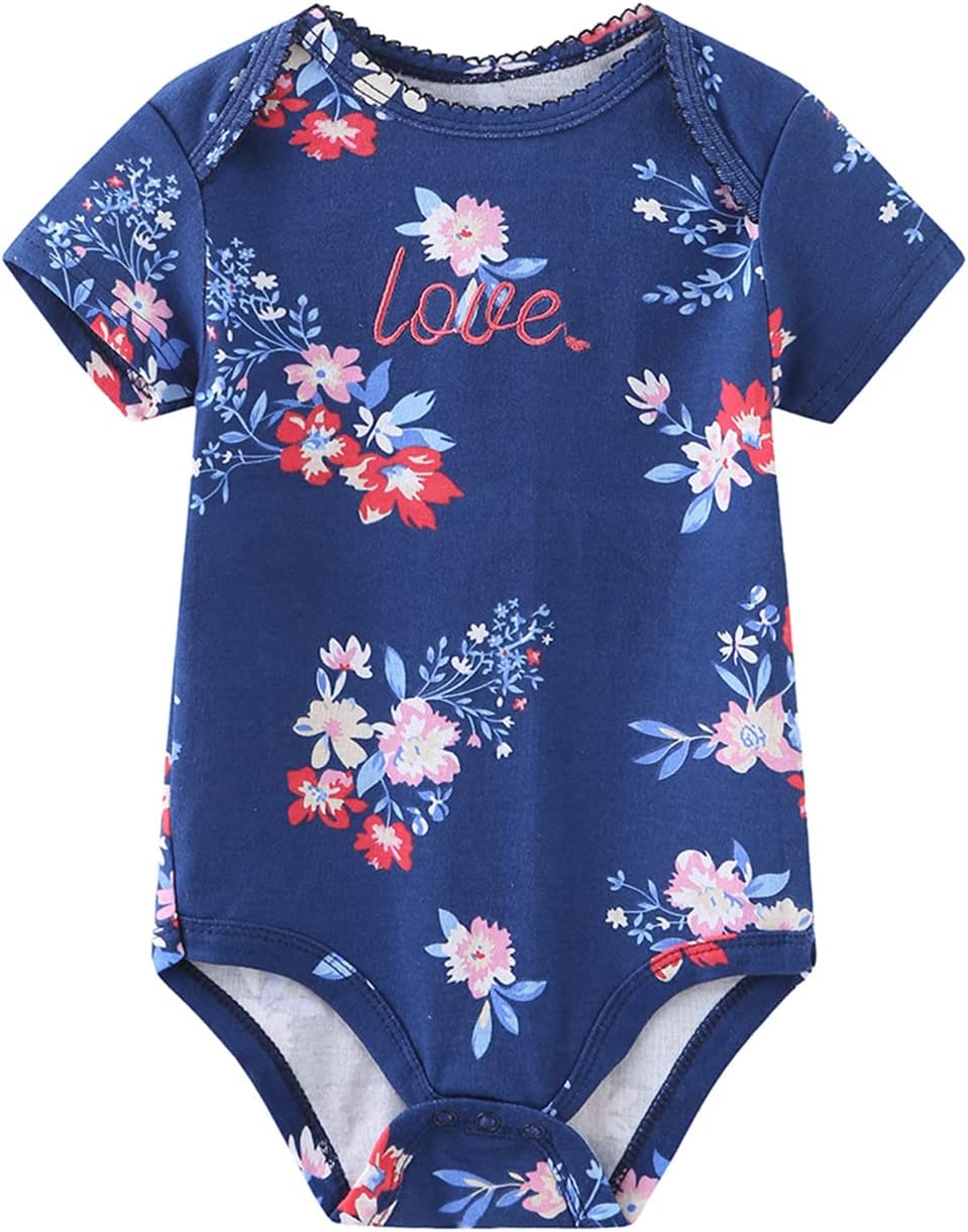 Baby Bodysuit Short Sleeve one-Piece Newborn Baby Clothes for Baby Boy and Girls