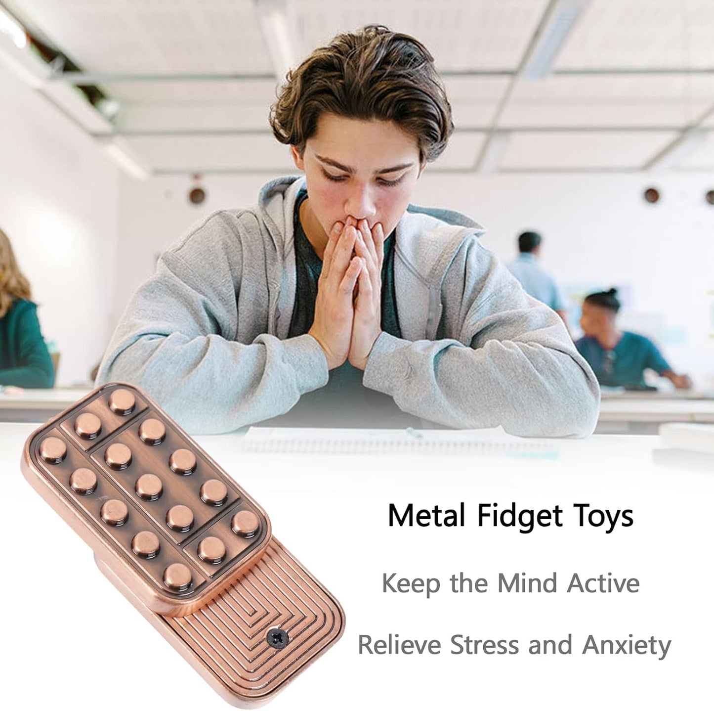 Fidget Toys Adults Metal Fidget Slider Magnetic EDC Haptic Fidget Toys for Adults - Copper