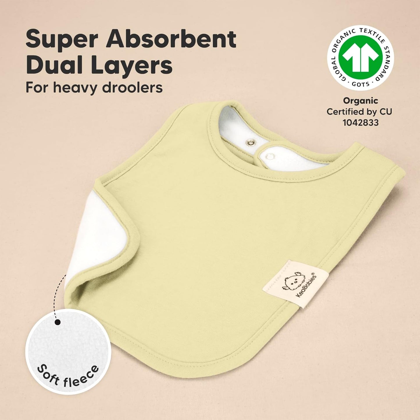 KeaBabies 8-Pack Organic Baby Bibs for Boys, Girls - Super Absorbent Cotton Drool Bibs for Baby Girl & Boy, Teething Toddler, Drooling Newborn, Ultra Soft & Machine Washable (Dew)