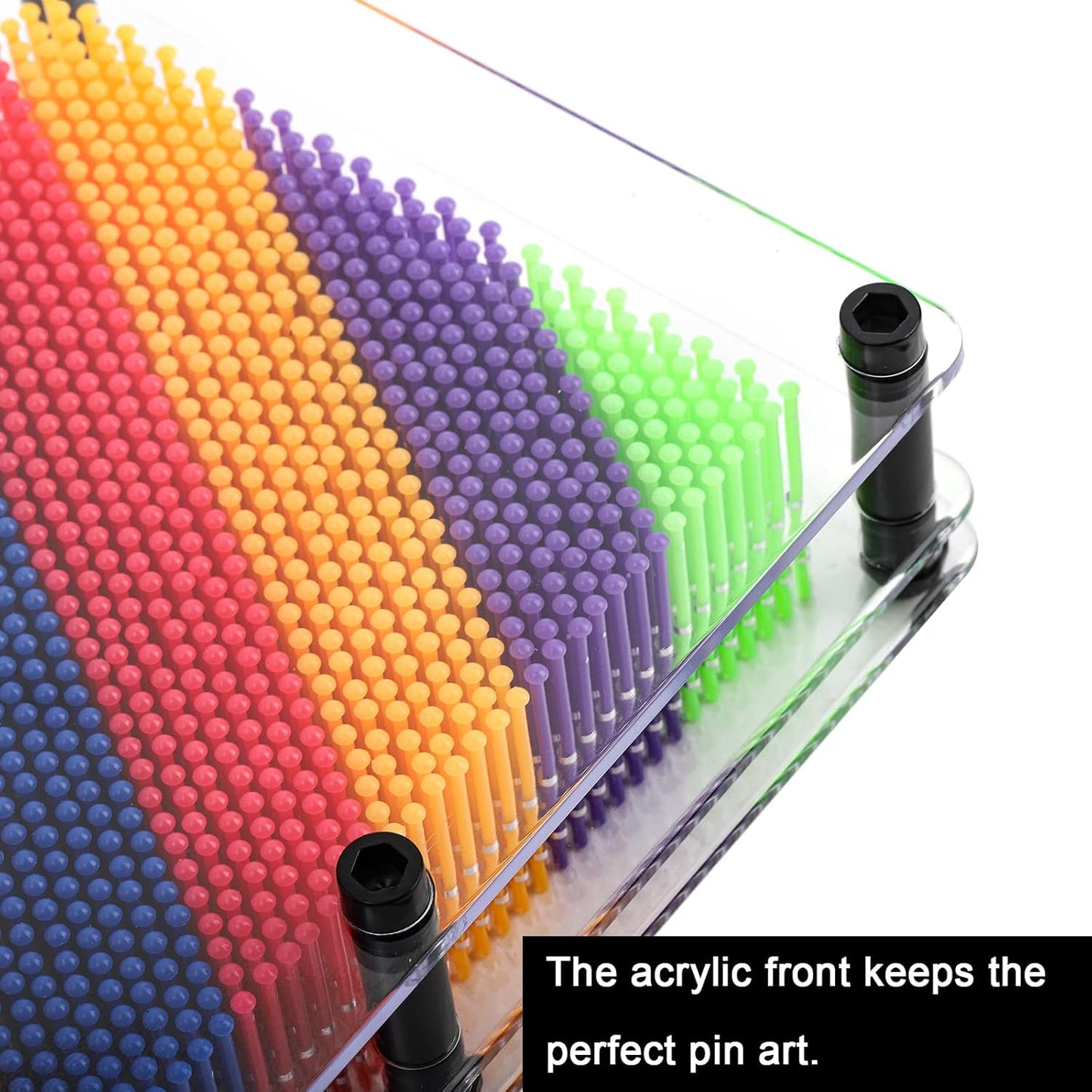 Hacaroa 2 Pack 3D Pin Art Toy, 8"x6" Plastic Pin Art Board Game Sensory Toy, Sculpture Craft Fun Creativity for Kids, Adults, Home, Office Decoration, Multicolor