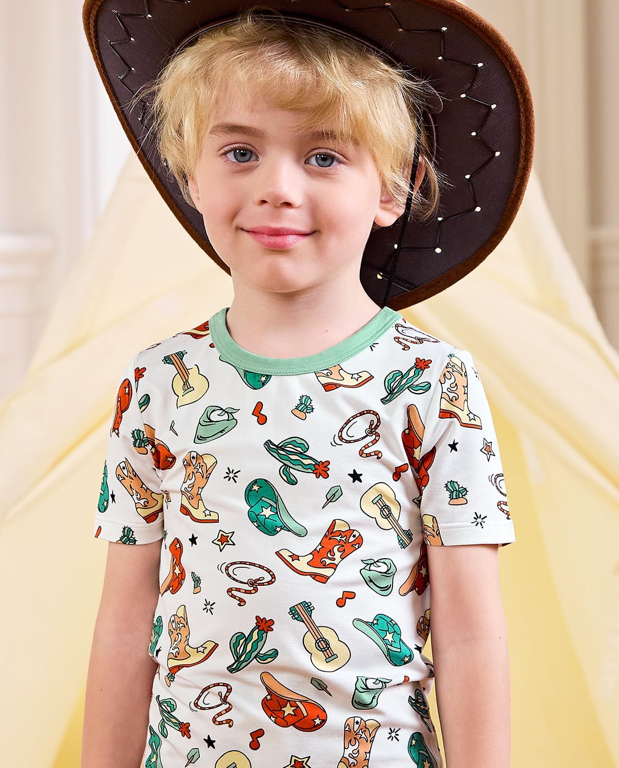 Bamboo Viscose Toddler Animal Pajamas Boys Girls Kids Cool Short Summer 12M-8Y Snug fit Pjs Set 2pcs