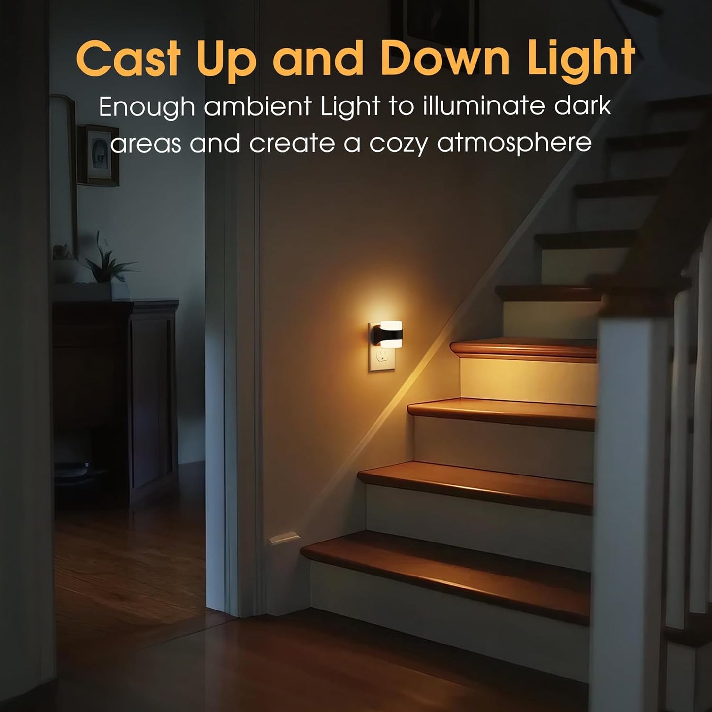 Night Light, Night Lights Plug into Wall, LED Nightlight for Kids & Adults, 3CCT Adjustable 3000K/4000K/5000K Color, Dusk to Dawn Sensor, 3 Brightness Levels, 2 Pack