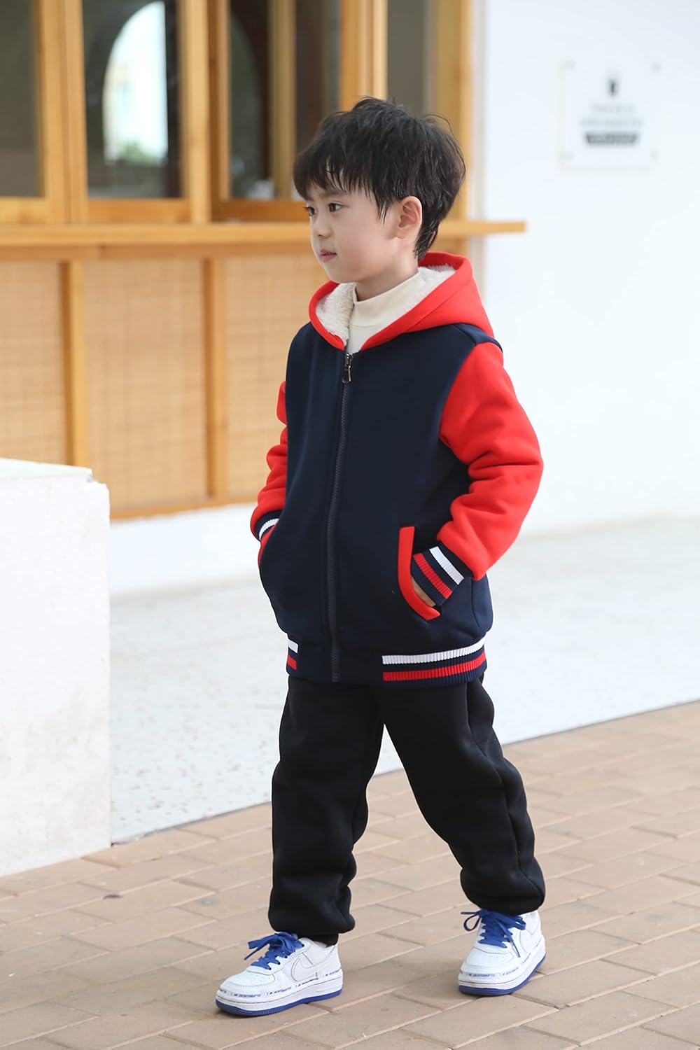 Bumeex Kids Boy's Girl's Sherpa Fleece Lined Jacket Spring Fall Winter Zip up Sweatshirt Hoodie 2-14Y(Toddler/Kid)