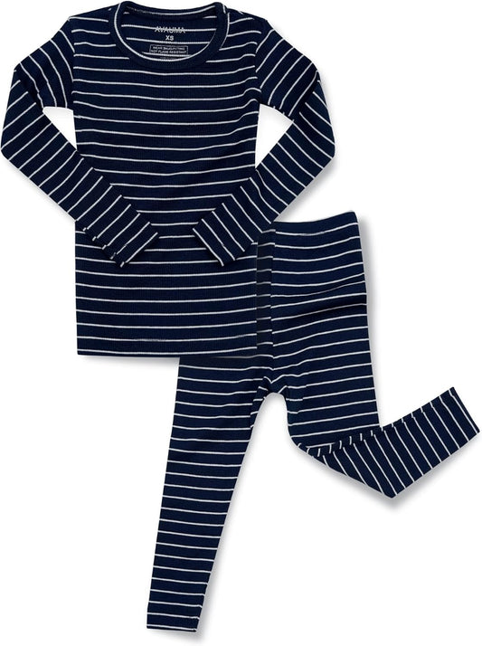 AVAUMA Stripe Pattern Baby Boys Girls Pajama Set Kids Toddler Snug fit Ribbed Sleepwear pjs for Daily Life Style