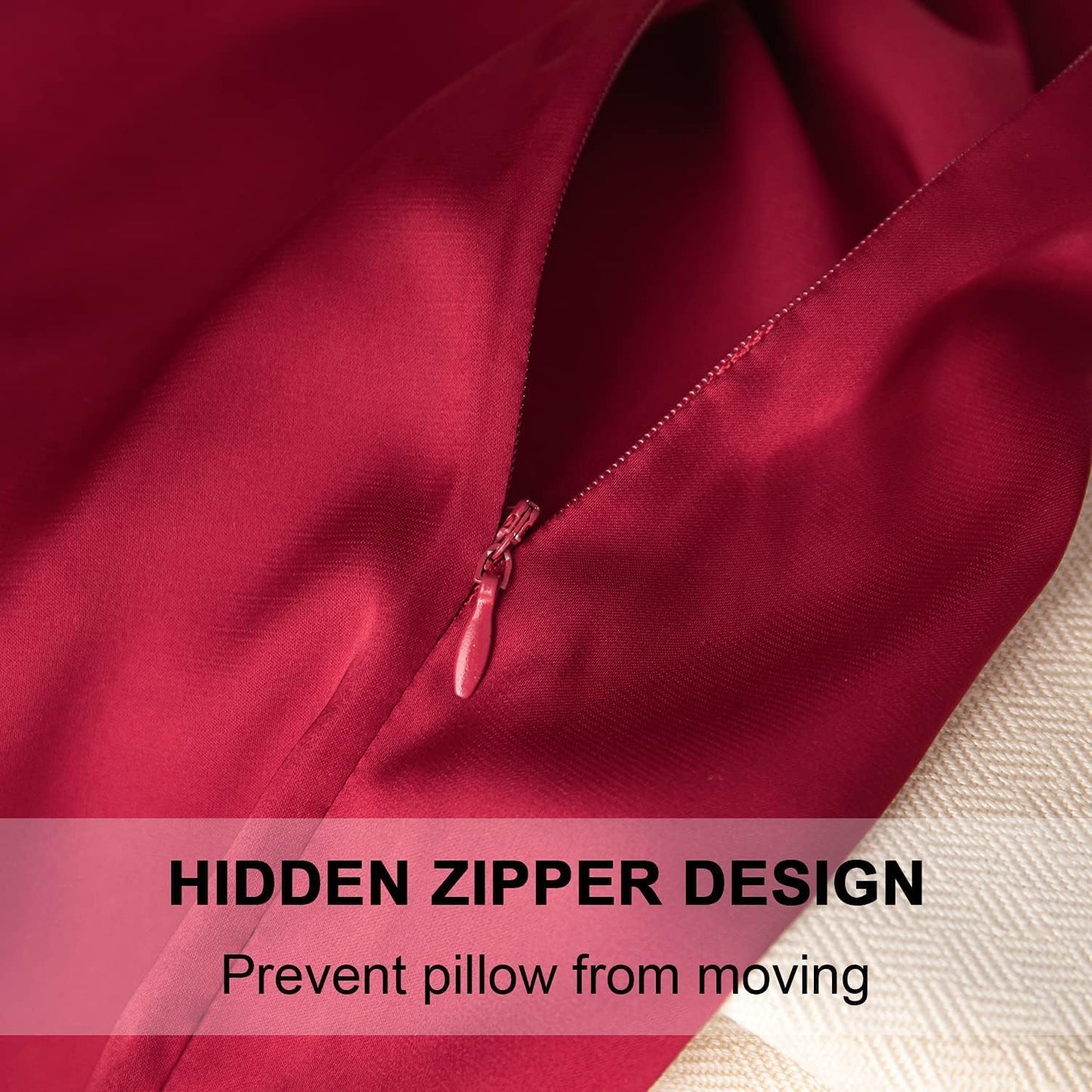 Mulberry Silk Pillowcase for Hair and Skin,Cooling Silk Pillow Case with Hidden Zipper,Allergen Proof Dual Sides Soft Breathable Smooth Silk Pillow Cover for Women (Dark Red, Body)