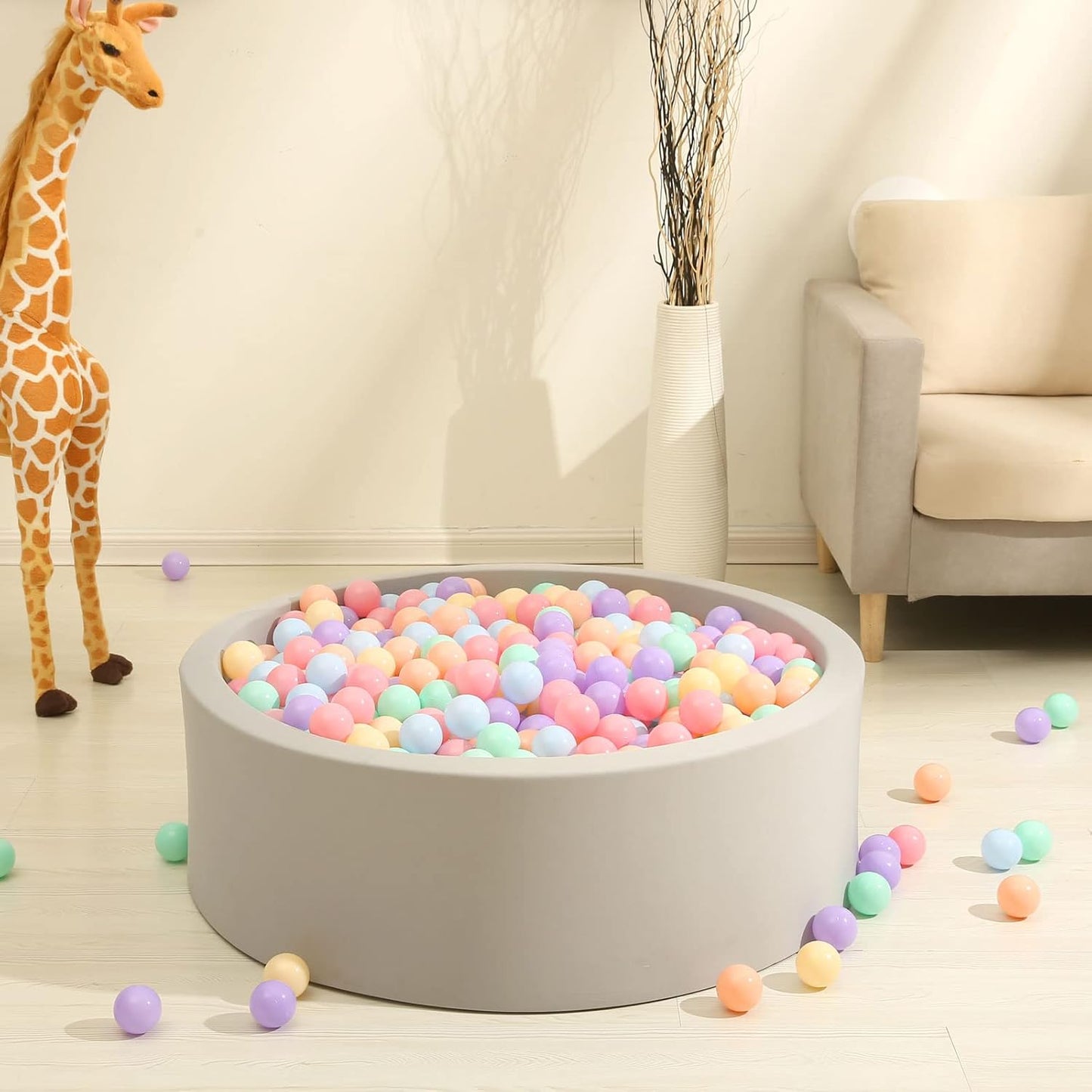 GOGOSO Ball Pits Balls for Toddlers Pack of 50 100 200 Plastics Shape Ball Non-Phthalate Non-BPA Non-Toxic 2.2-Inch Crush Proof Play Balls