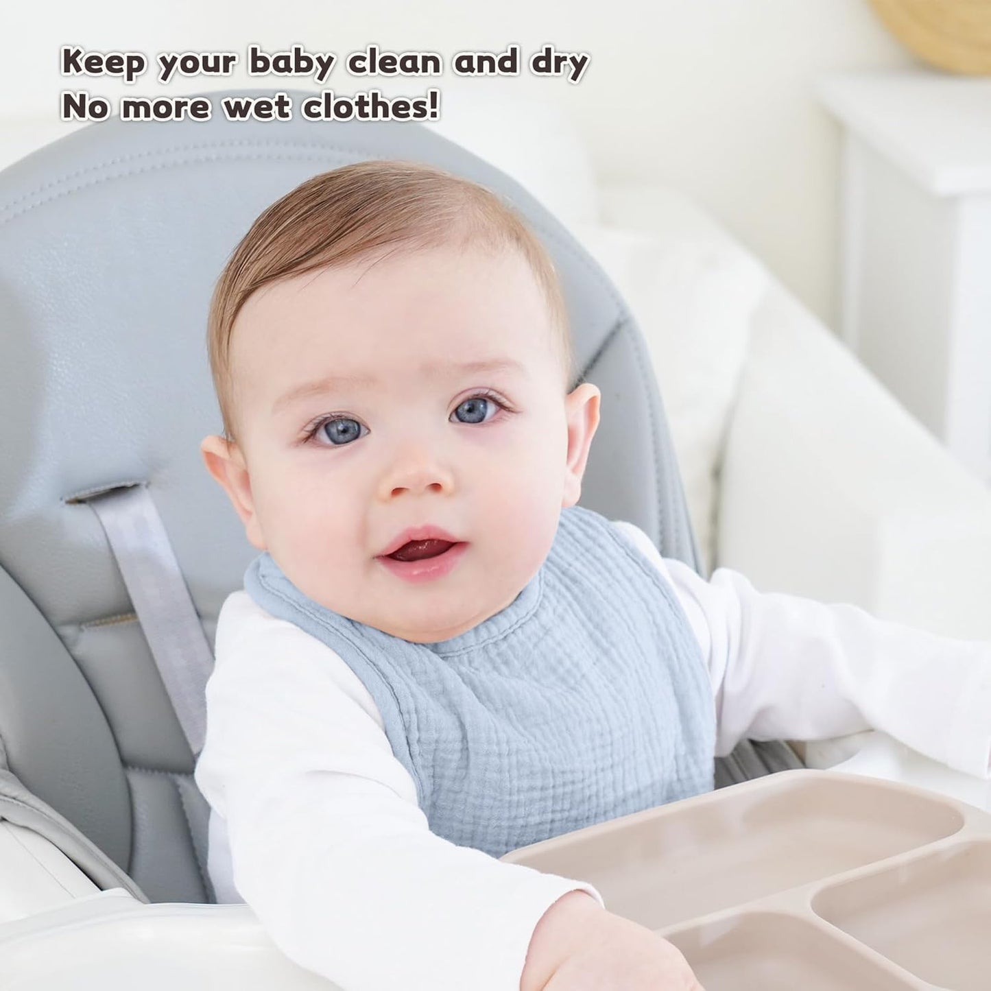 Susurration Muslin Baby Drool Bibs 10Pack Soft Square Adjustable Bandana Bibs for Unisex Baby Girls & Boys