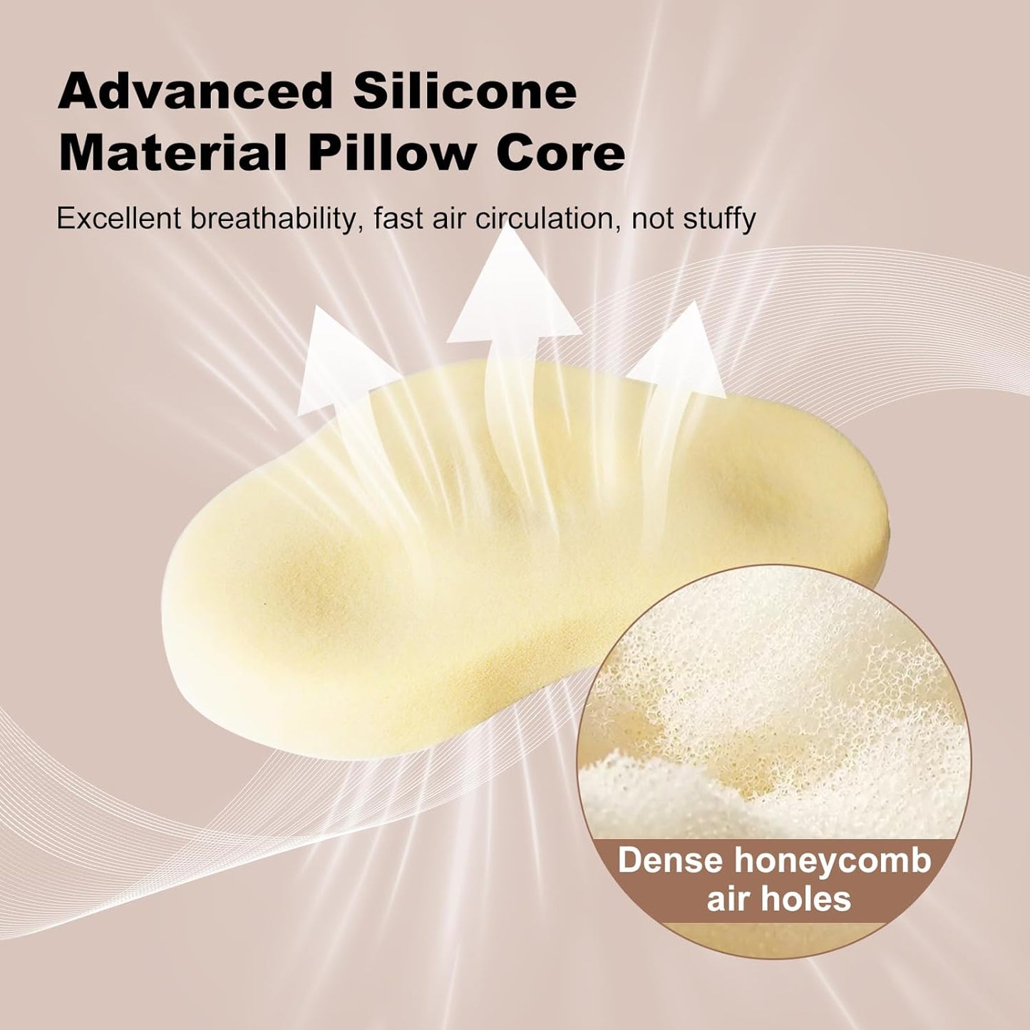 Reidio 1pc Toddler Silicone Pillow Breathable Toddler Pillow with Removable Cotton Pillowcase Kids Pillows for Sleeping Machine Washable (Blue, H1)