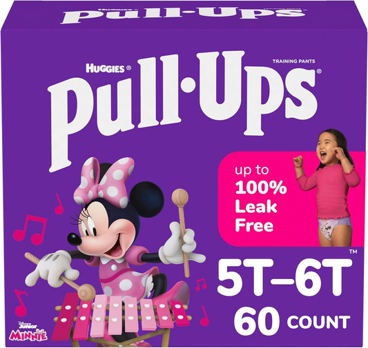 Pull-Ups Girls' Potty Training Pants, Size 5T-6T Training Underwear (46+ lbs), 60 Count