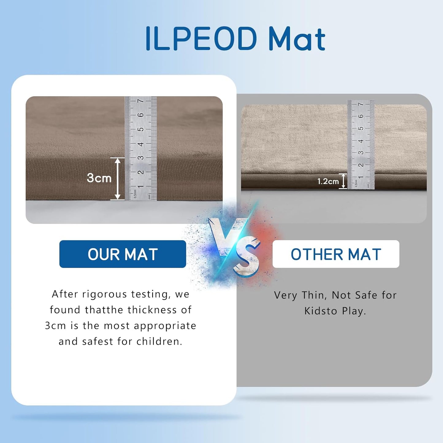 Baby Play Mat for Floor Tummy Time Mat Nursery Rug Muscle Mat Area Rug Playroom Rug Tatami Mat 6'7"x6'7" Memory Foam 1.3" Thick Crawling Mat for Babies,Toddlers, Infants, Kids,Floor Mat(Brown)