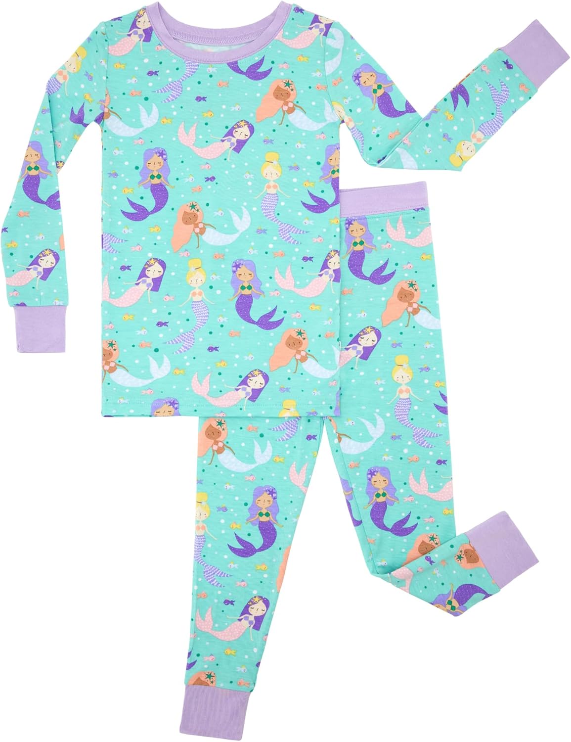 Little Sleepies Two-Piece Pajama Set for Boys & Girls, Soft Viscose from Bamboo Toddler Pajamas for Kids, Family Matching PJs