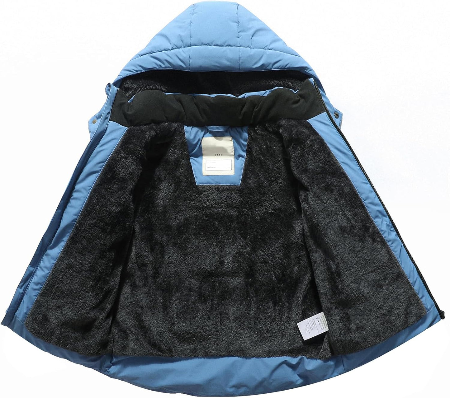 Kids Boy's Winter Coat Fleece Lined Waterproof Jacket Puffy Cotton Coat Thick Hooded Down Outdoor Coats
