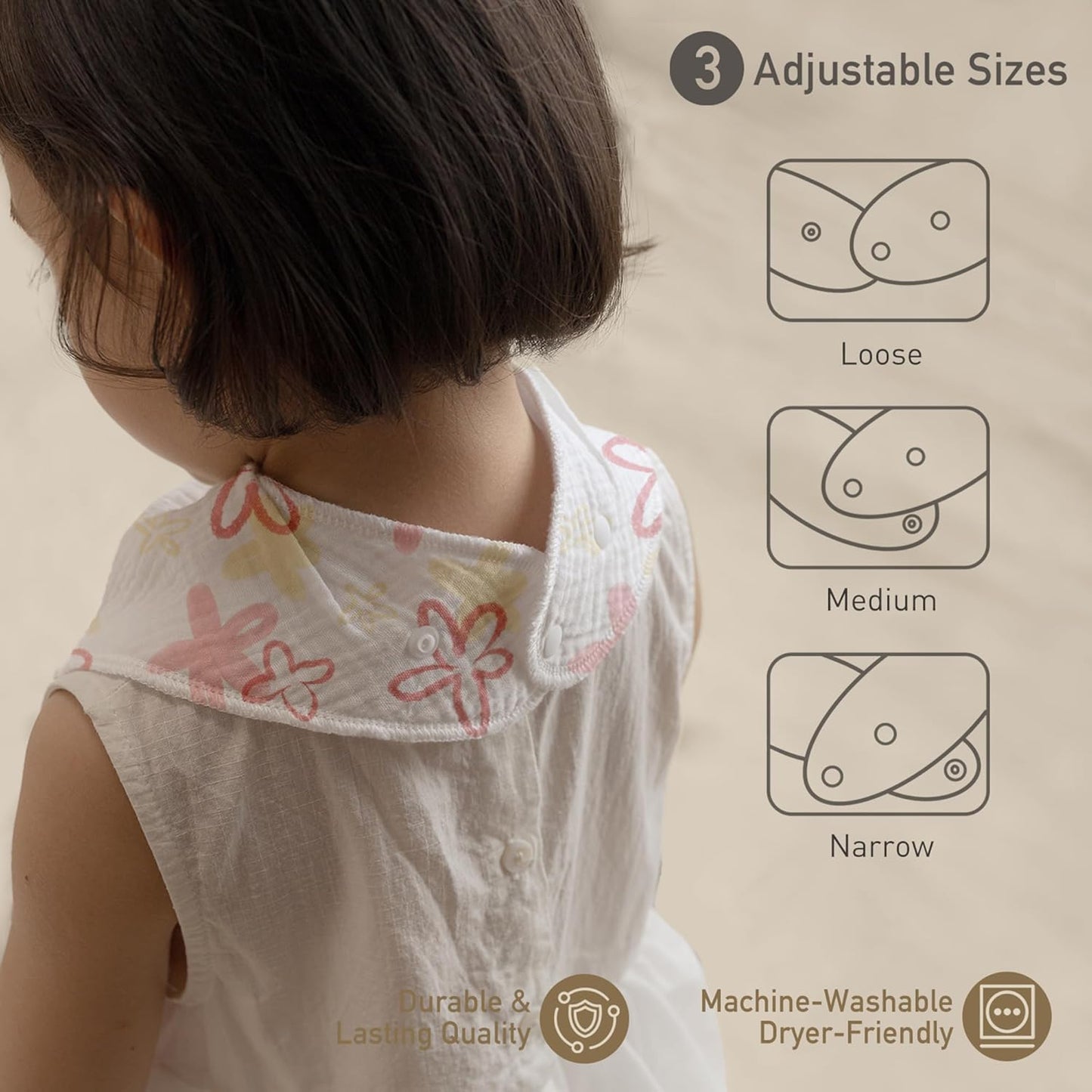 Muslin Baby Bibs 8 Pack, Baby Bandana Drool Bib for Drooling and Teething, Cotton Soft Absorbent for Girls Boys