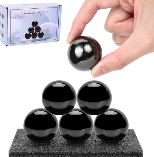 Magnetic Balls, 33mm Magnetic Fidget Balls, Magnets Balls Fidget Toys for Adults, Executive Desk Toys Gift for Stress Relief and Desk Decorations for Men, Women, Teens, Office Workers (Black, 6 Pack)…
