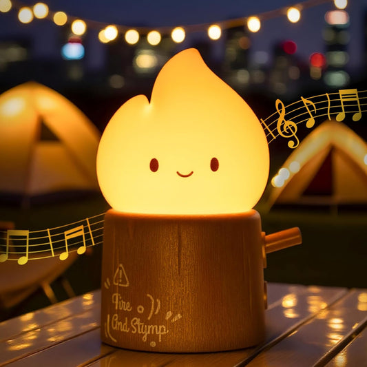 Torch Night Light with Sound Machine for Baby, 2 Modes Candlelight & Night Lamp, Sleep Aid White Noise Soother, Dimmable Warm Night Light for Baby Nursery, Toddler Kids Bedroom