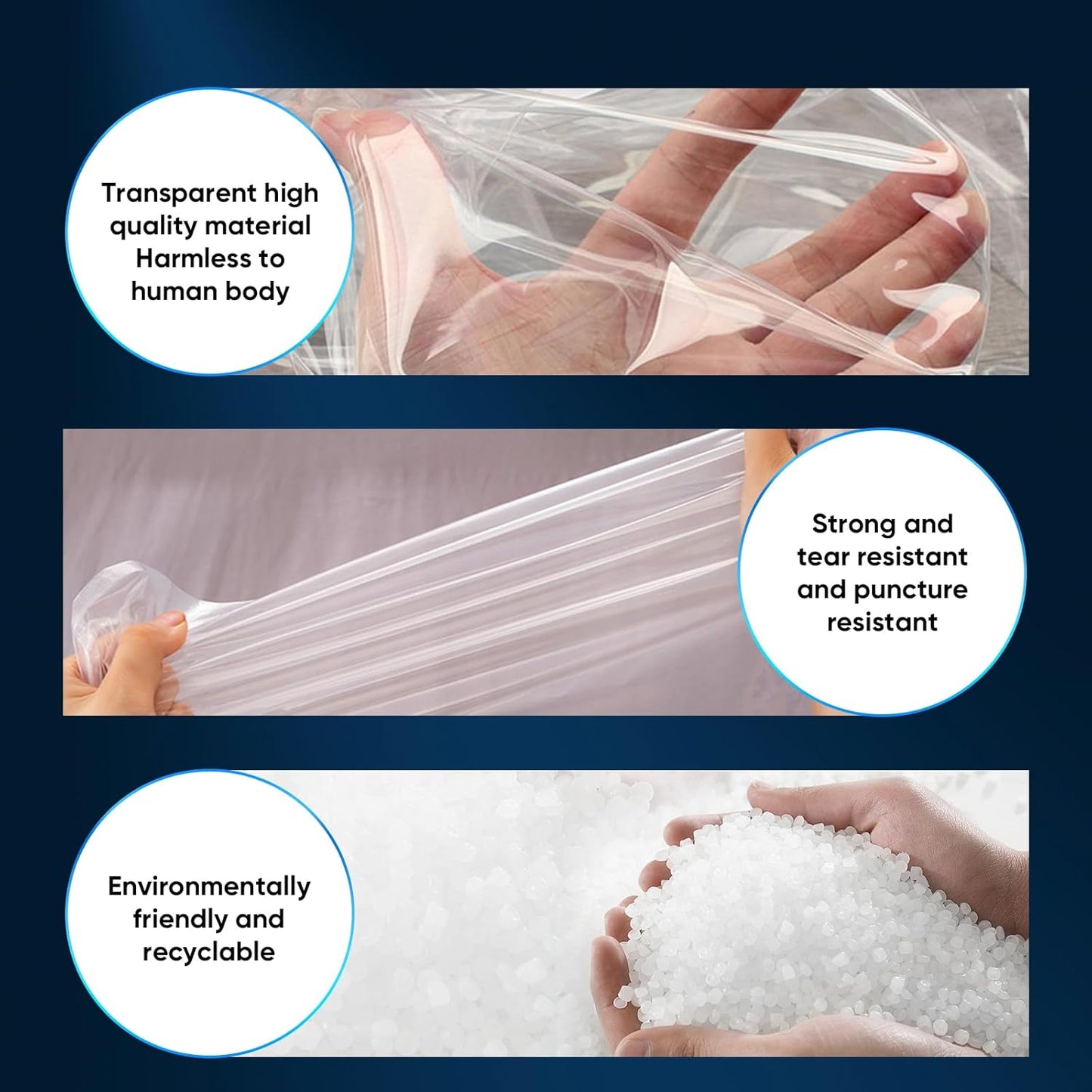 ZCHENBS® – Mattress Bags for Moving and Storage,Mattress Bag with Zippers,5 Mil Ultra-Thick Bed Bag,Waterproof,Anti-Tear,Heavy-Duty Mattress bag (Transaparent/Blue, Twin/Twin XL-(1 Pack))