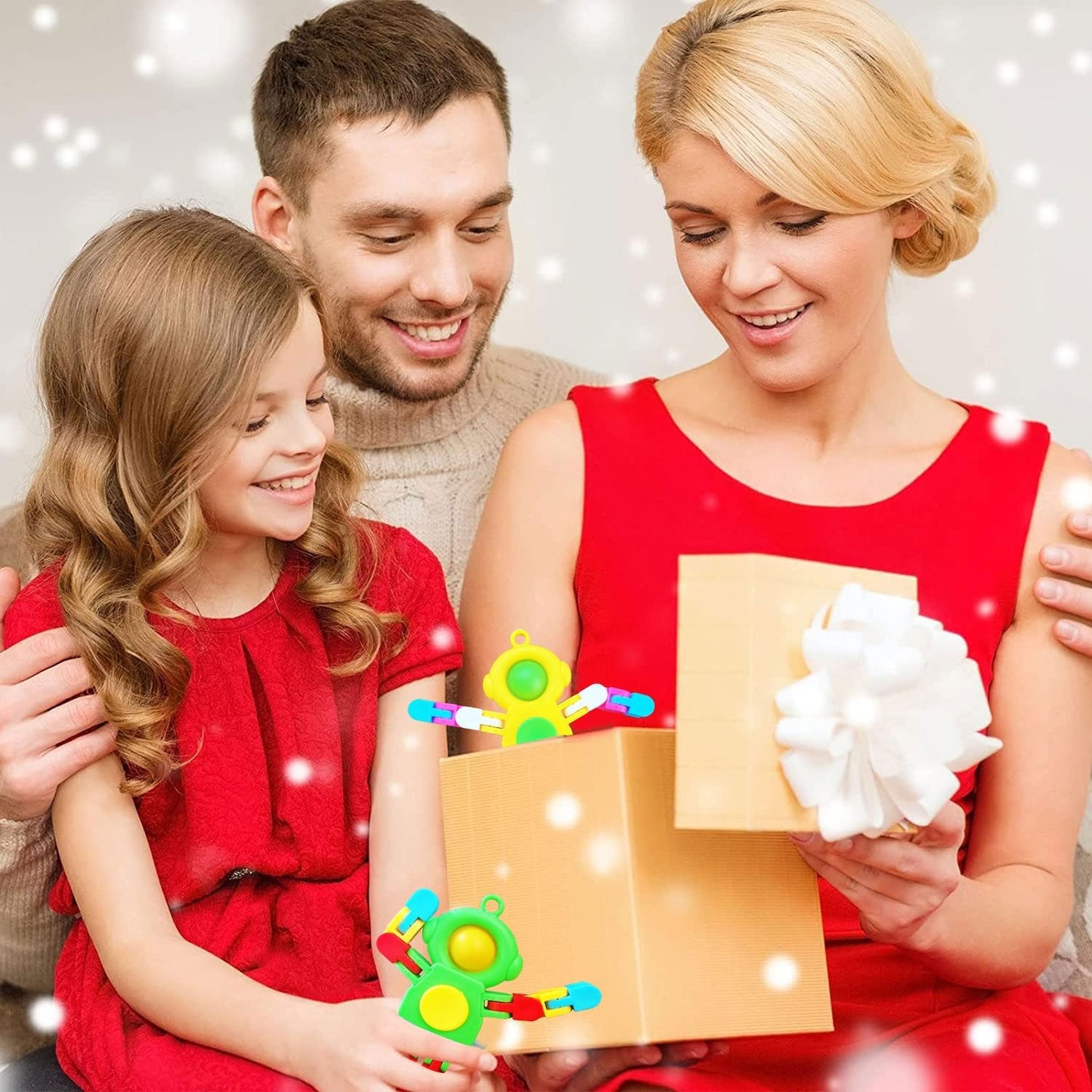 4 Pack New Fidgets Sensory Toys for Boys Girls, Transformable Fidget Spinners for Kids and Adults Key Chain Pop Robot Fingertip Fidget Toy, Birthday Party Favors, Gifts, Classroom Prizes