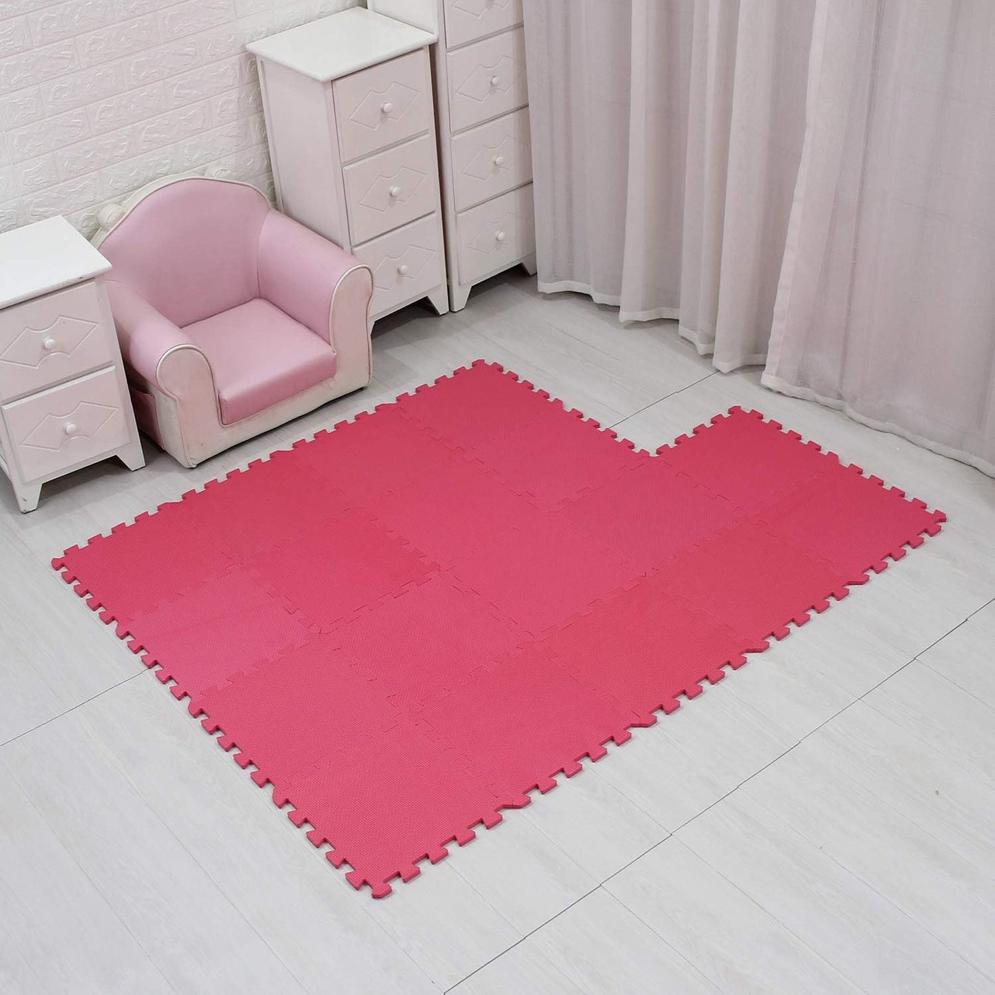 MQIAOHAM® 18 Pieces Puzzle Play Mats, Soft Baby Play Mat, Kids Interlocking Foam Floor Tiles, Toddlers Carpet Playmats G301018-109