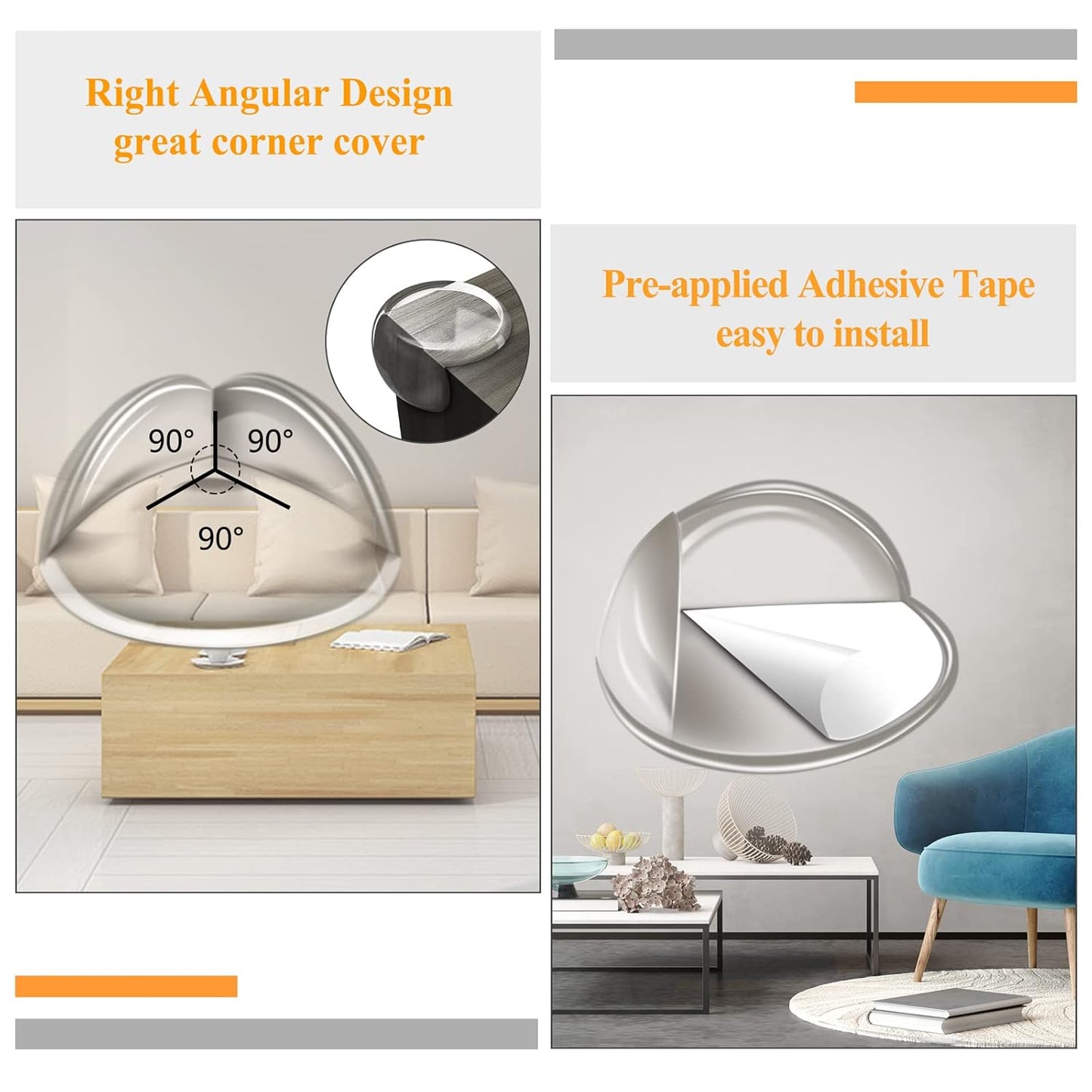 24 Pack Corner Protectors Baby, Clear Corner Guards Furniture Corner & Edge Safety Bumpers Stop Child Head Injuries Sharp Corners Baby Proofing