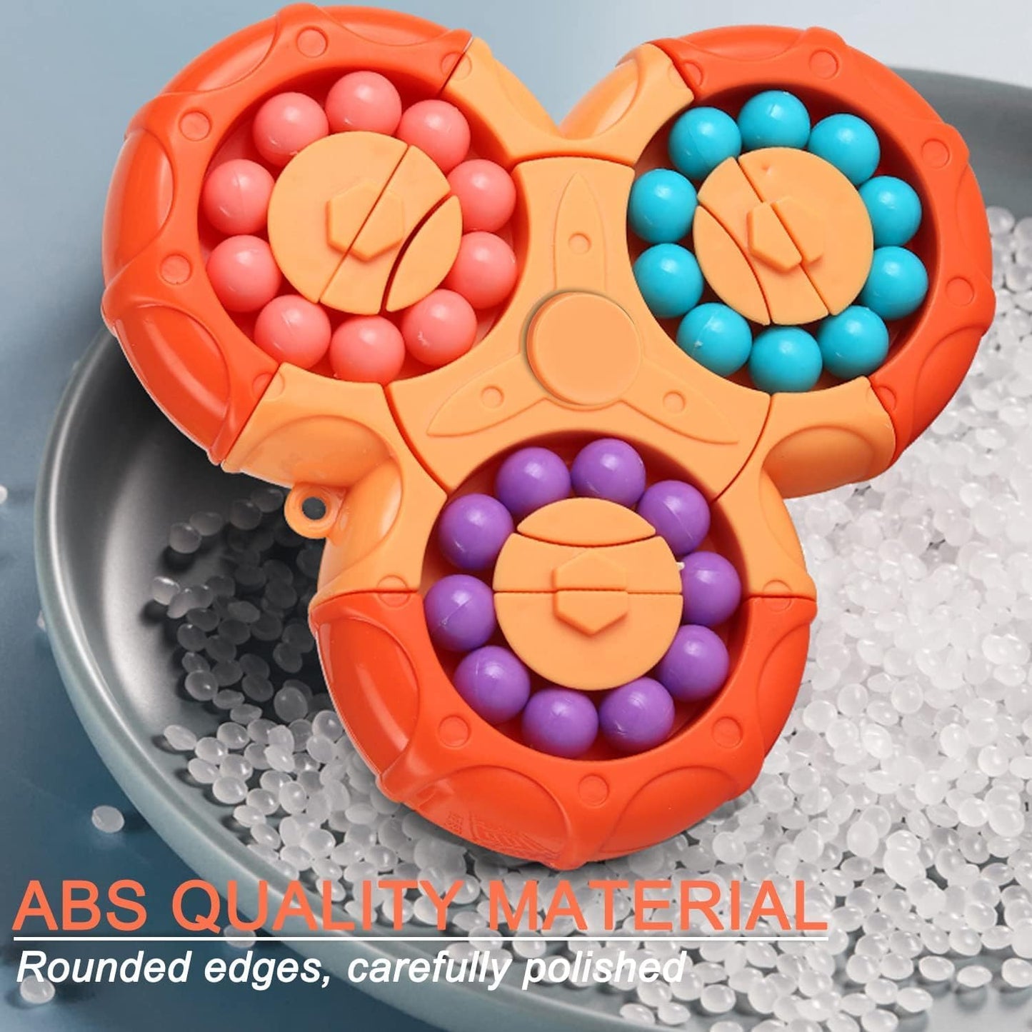 YUDANSI Magic Bean Puzzle Toy, Rotating Magic Bean Fidget Toys 2-in-1, Magic Ball Brain Teaser STEM Game, Gift for Kids Boys Girls Age 3+, 5-7, 8-12, Teen, Adult for Holiday Birthday Graduation Gifts