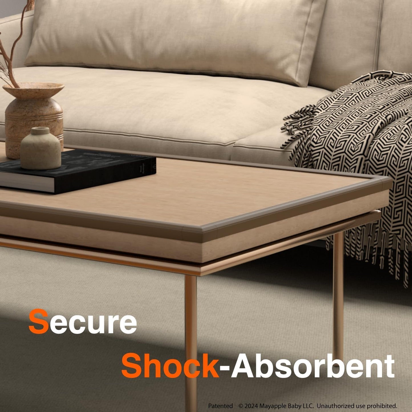 Roving Cove PreFit (Classic) Furniture Edge Corner Protector (Standard 15ft Edge 4 Corners), Baby Proofing Bumper Guards, Coffee Brown, Pre-Taped, for Straight Smooth Surfaces