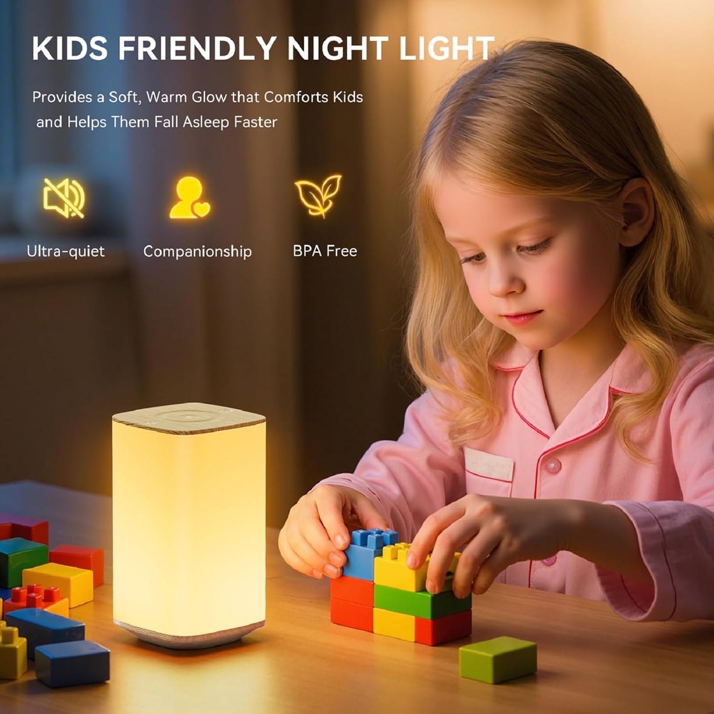 Nursery Night Light for Kids, Touch Dimmable Night Lamp with 256 RGB Color Changing for Baby Adult, Breastfeeding, Sleep Aid, 4000mAh Rechargeable Bedside Table Lamp with Timer, Soft Eye Caring