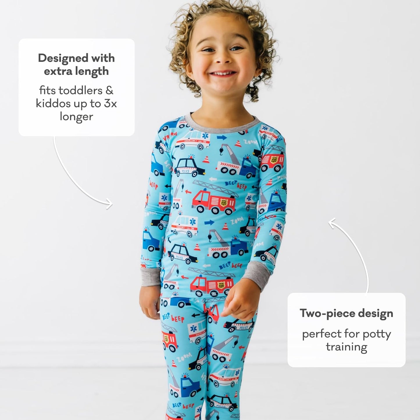 Little Sleepies Two-Piece Pajama Set for Boys & Girls, Soft Viscose from Bamboo Toddler Pajamas for Kids, Family Matching PJs
