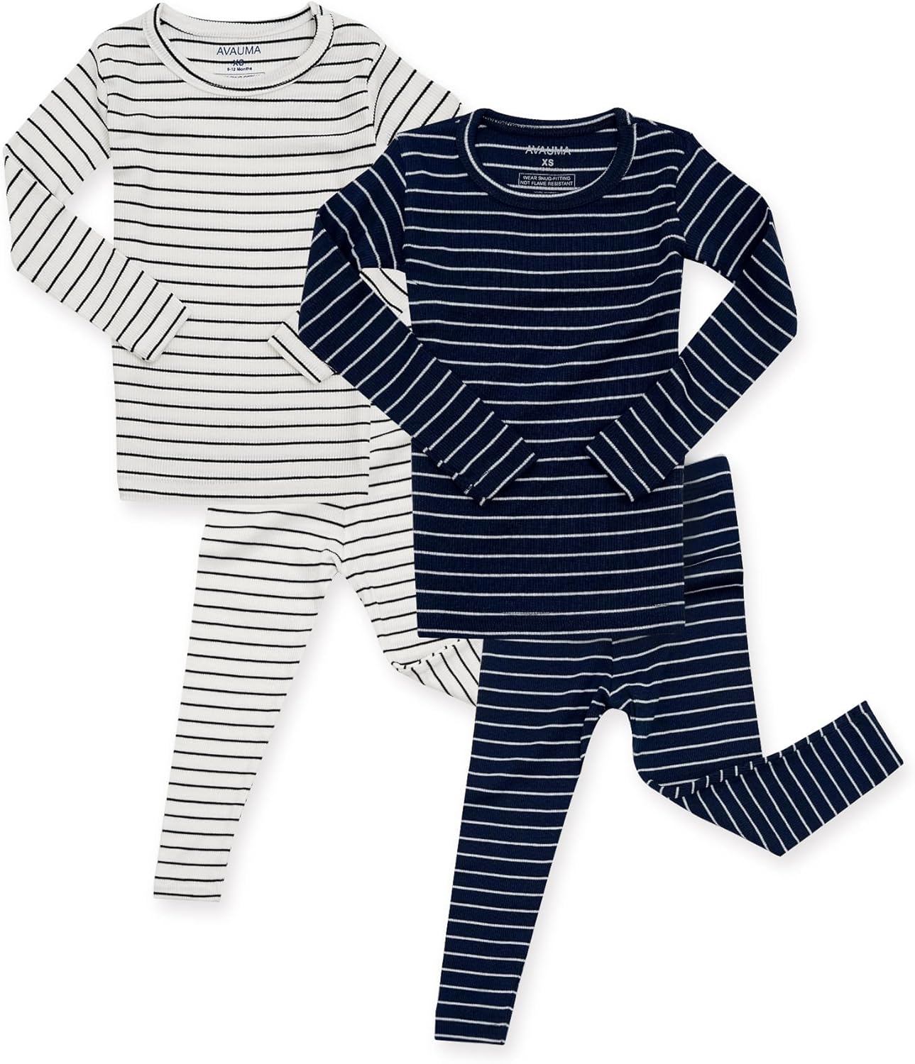 AVAUMA Stripe Pattern Baby Boys Girls Pajama Set Kids Toddler Snug fit Ribbed Sleepwear pjs for Daily Life Style