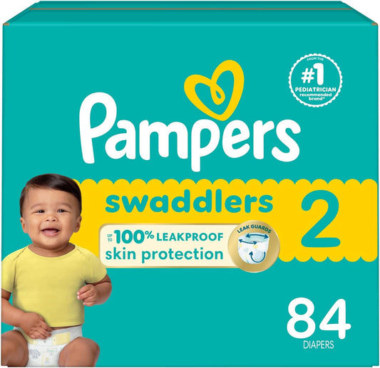Pampers Baby Diapers - Swaddlers - Size 2, 84 Count, Ultra Absorbent Disposable Infant Diaper