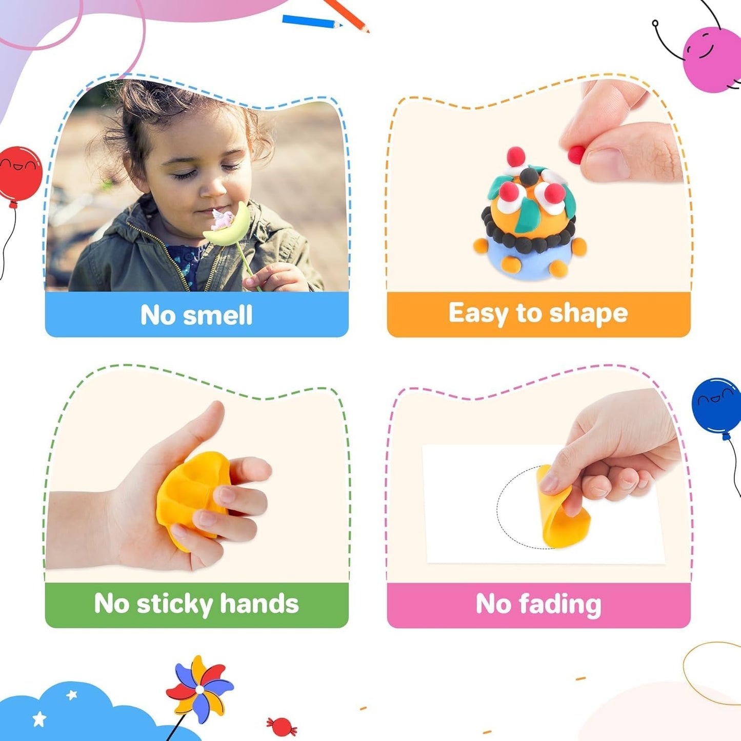 Air Dry Clay 156 Colors, Modeling Clay for Kids, Model Magic Clay, DIY Molding Clay Kit with Sculpting Tools, Soft and Non-Sticky, Arts and Crafts Gift for Boys Girls Kids