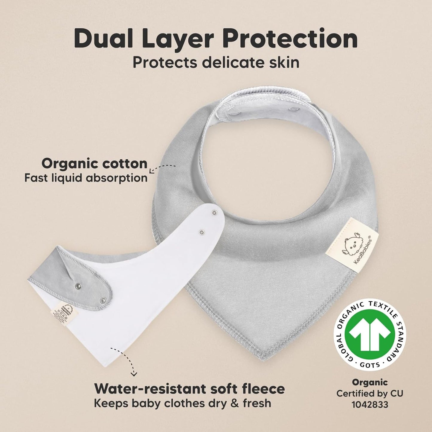 8-Pack Organic Baby Bandana Bibs for Boys, Girls - Super Absorbent Triangle Baby Bibs for Drooling and Teething Infant, 100% Cotton Extra Soft for Newborn, Infant 0-36 Months (Hunter)