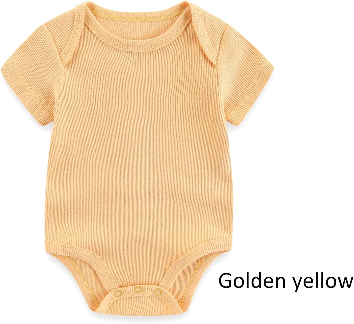 Baby Bodysuit 6 Pack Soft Mixed Ribbed Short Sleeve Romper Infant Boy Girl Clothes Set