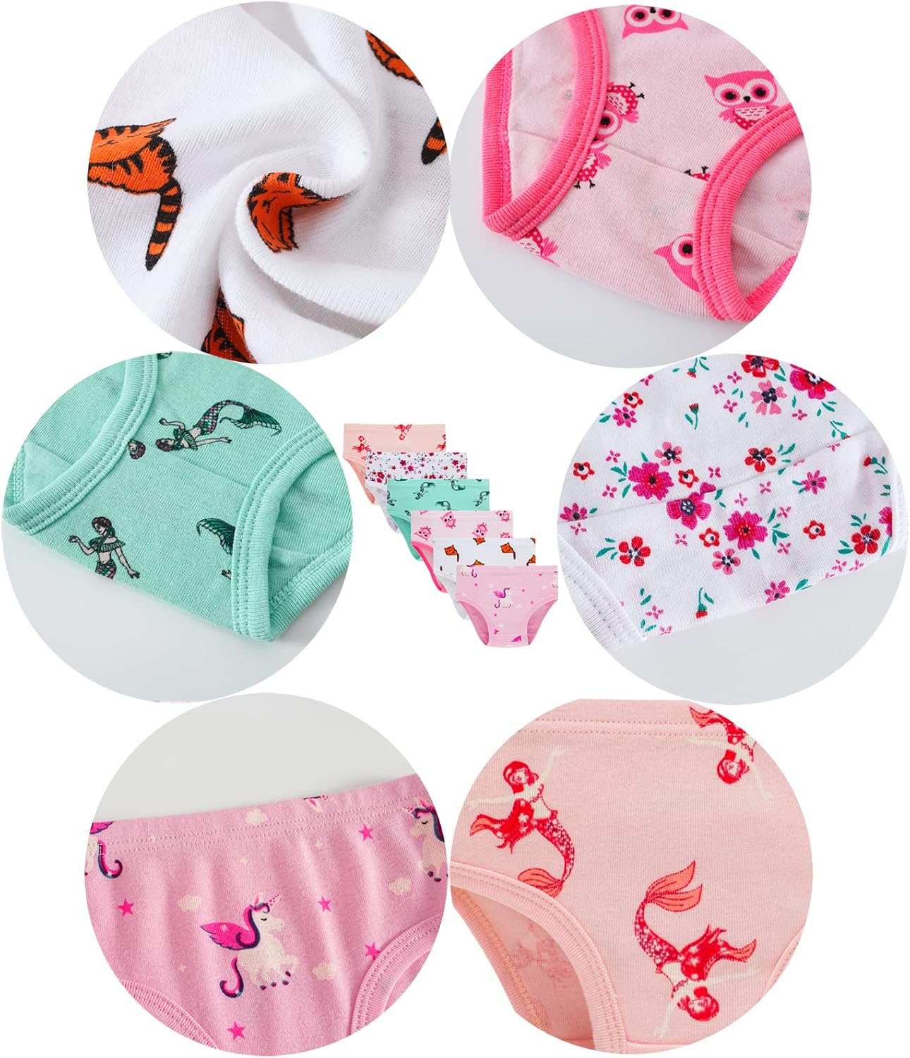 Barara King Little Girls' Soft Cotton Underwear Toddler Undies Kids panties