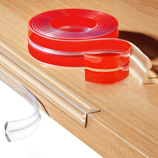 Edge Corner Protector Baby Proofing, Clear Soft Corner Protectors Baby Proof, Furniture Corner Guard & Edge Safety, Edge Protector for Table and Fireplace(9.8ft L*1.56inch W*0.14inch H)