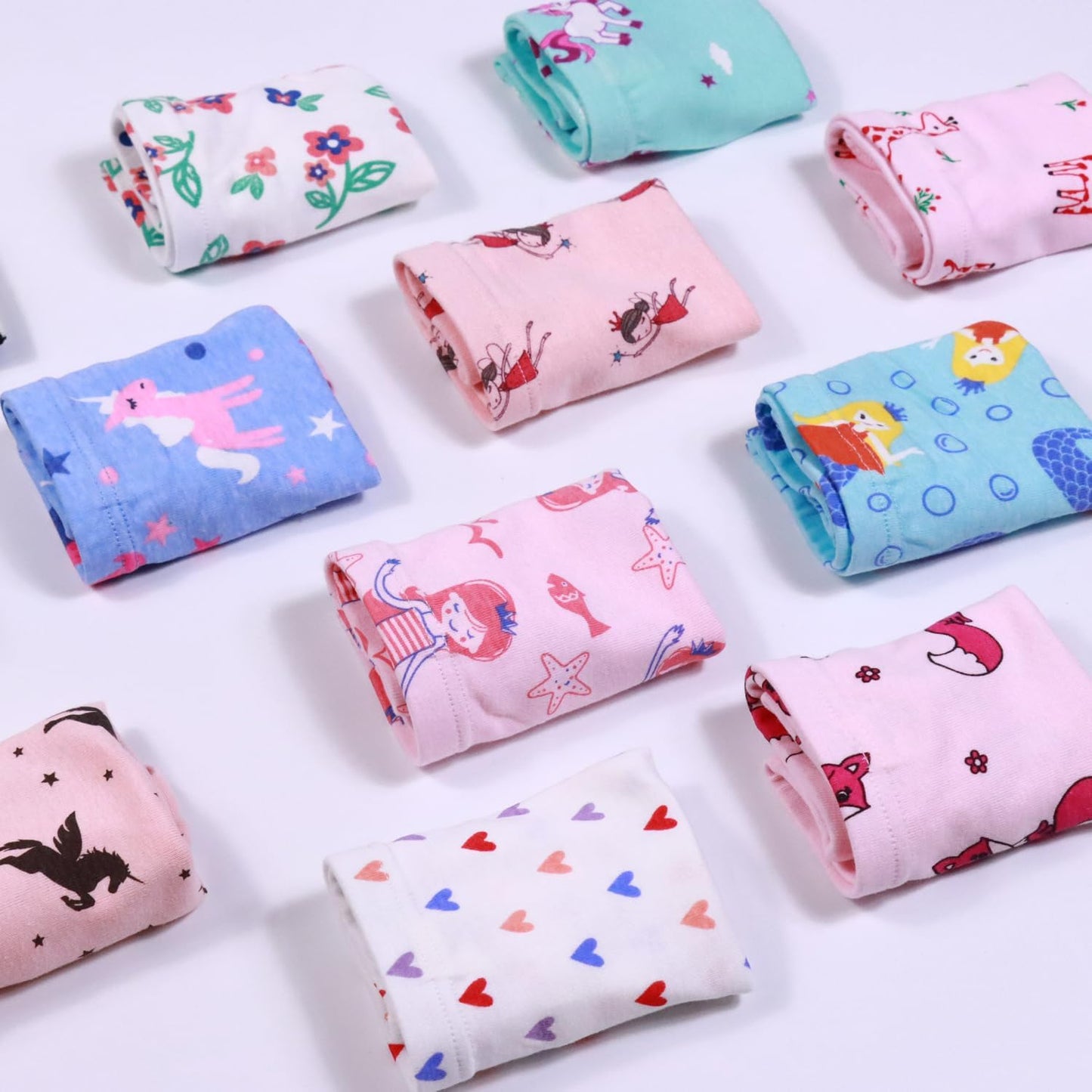 Finihen Girls Cotton Underwear Toddler Girls Panties Kids Briefs Multipacks.