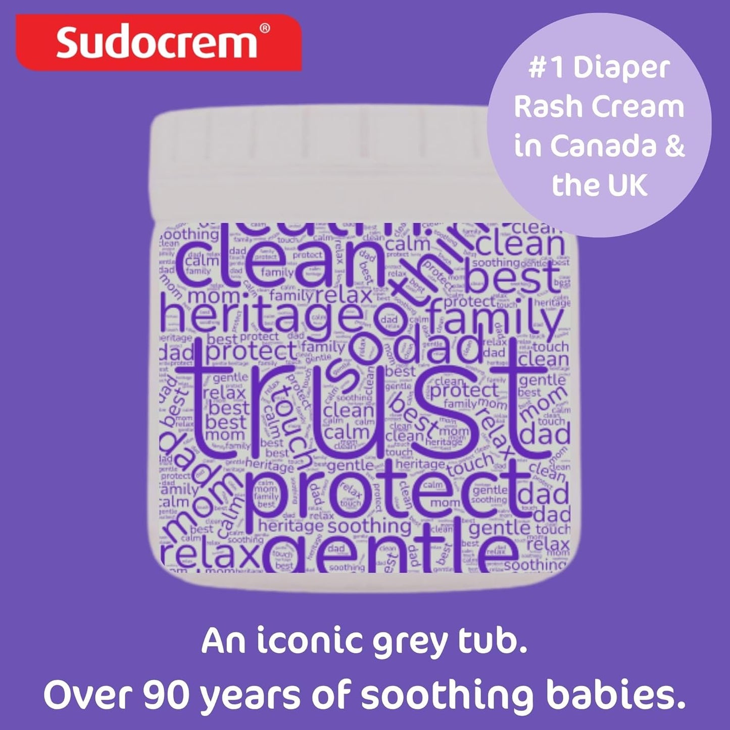 Sudocrem Diaper Rash Cream for Baby's Skin, Triple Action Diaper Rash Paste that Soothes, Treats and Protects, 15.29% Zinc Oxide Cream - 8.8oz (250g)