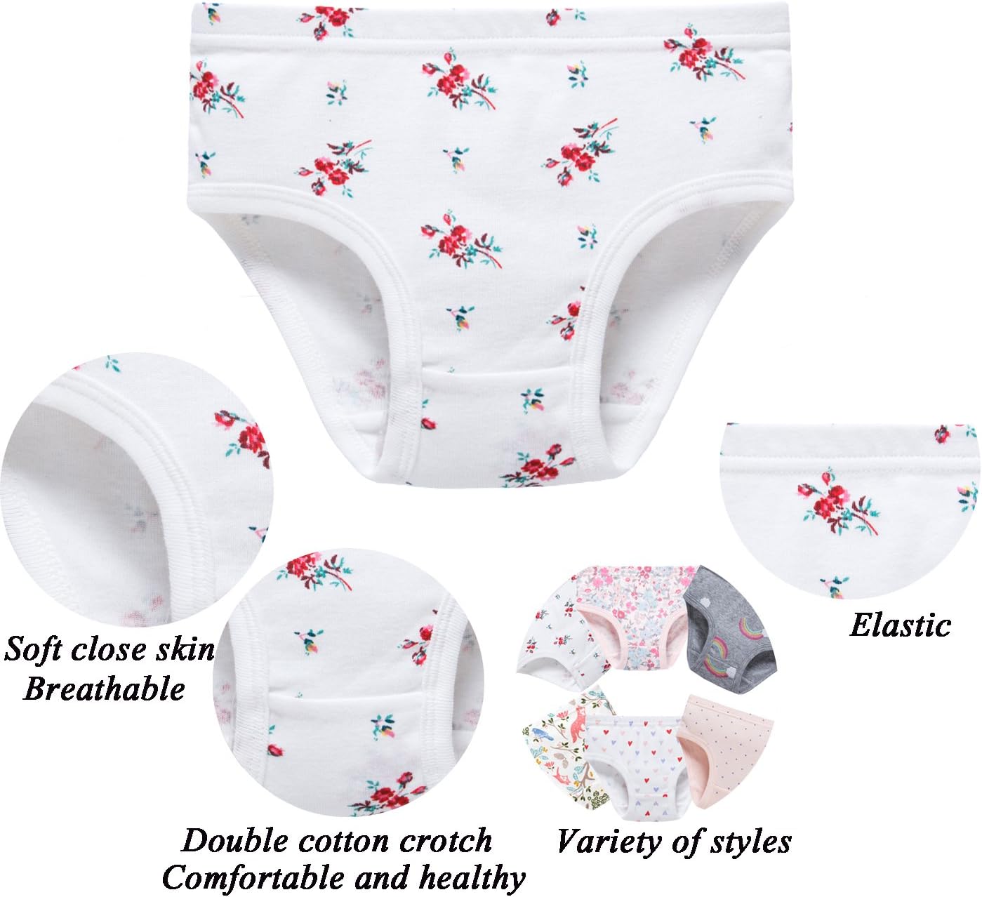 Boboking Soft Cotton Underwear Toddler Girls'Briefs Soft Undies