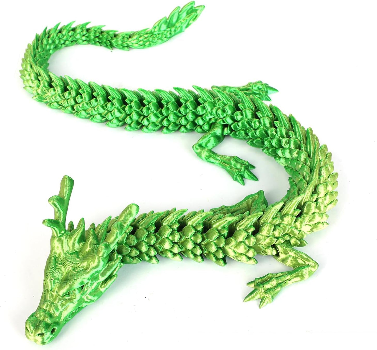 3D Printed Dragon, 17.7 Inch Articulated Dragon, Crystal Dragon, Dragon Fidget Toy, Home Office Decor Executive Desk Toys (YEGN)