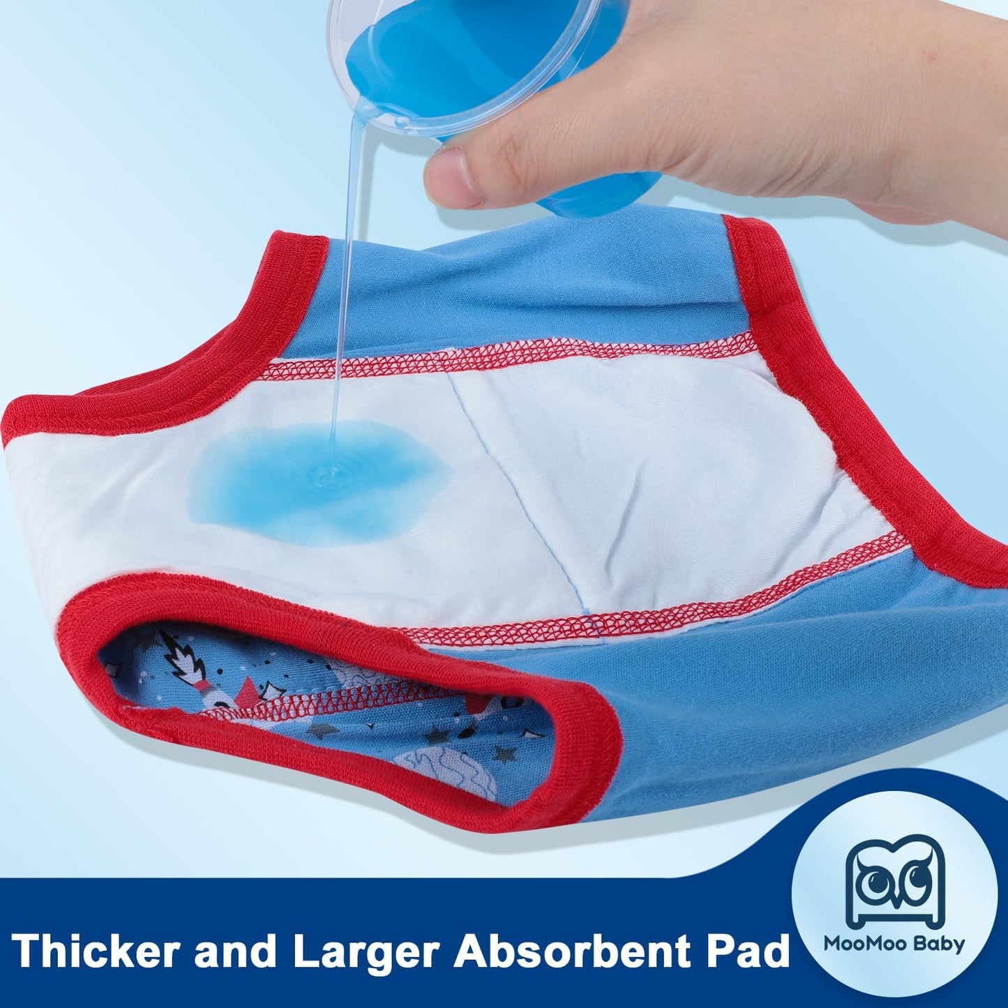 MooMoo Baby Potty Training Underwear 10 Packs Absorbent Toddler Training Pants for Boys and Girls Cotton Pee Pants 2T-9T