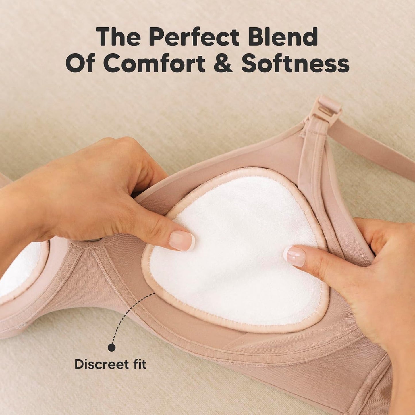 14-Pack Organic Nursing Pads - Washable Breast Pads for Breastfeeding, Nursing Bra Nipple Pads for Breastfeeding, Pumping Bra Reusable Breast Pads, Maternity Breastfeeding Bra Pads (Neutrals, M 3.9")