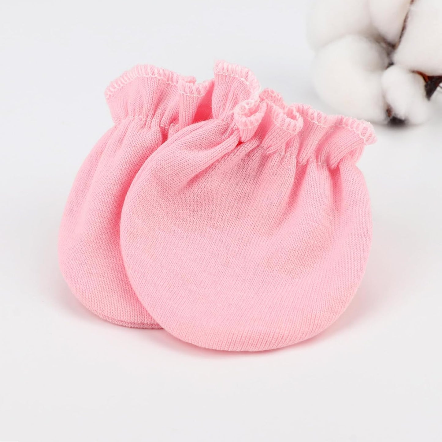 Newborn Baby Mittens No Scratch Cotton Elastic Wrist Gloves Infant Toddler Mittens for Baby Boy Girl 0-6 Months