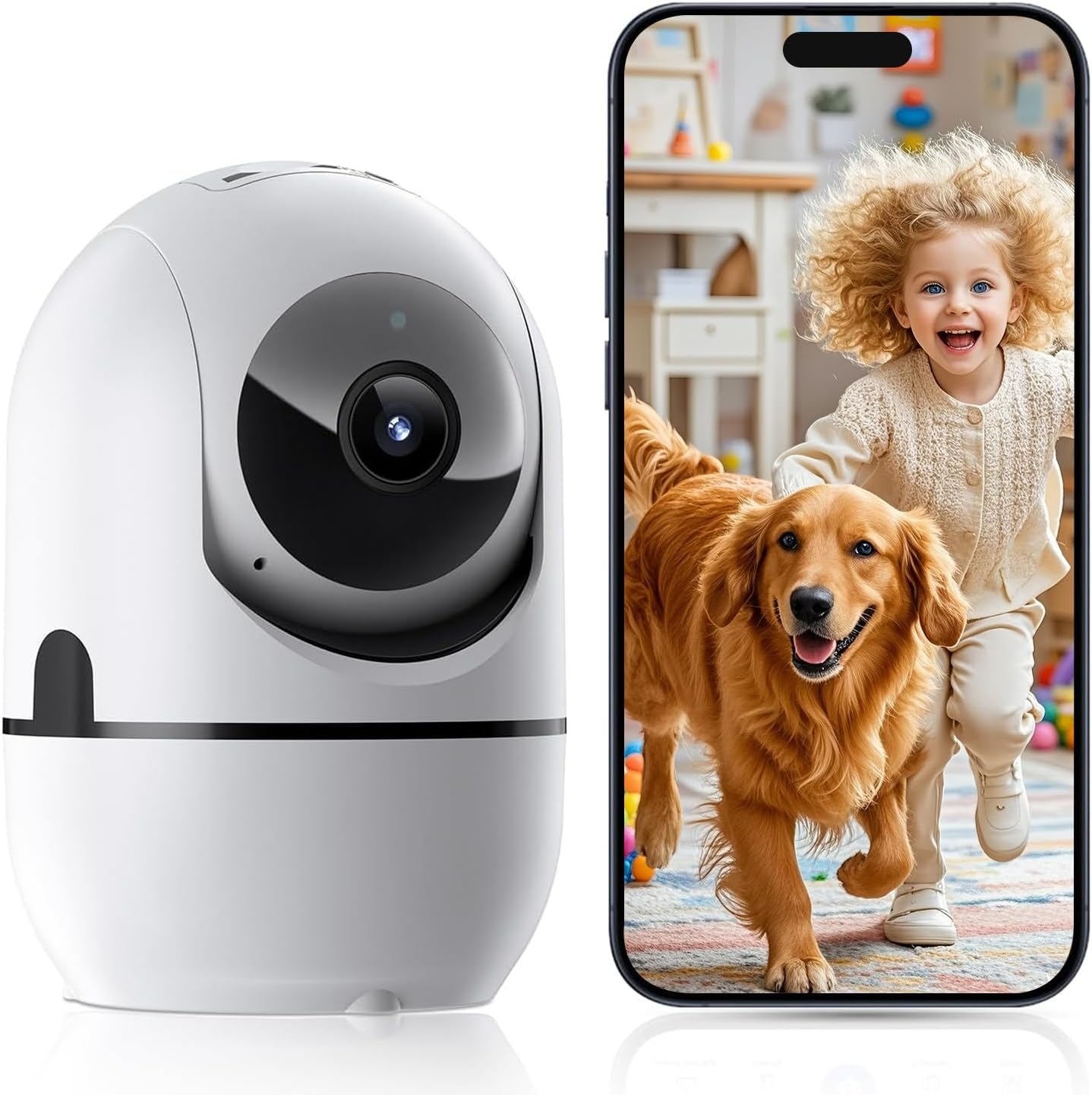 Pan/Tilt Indoor Security Camera, 5G&2.4G WiFi Indoor Cameras Wireless for Home Security, Baby/Pet/Dog/Cat Camera with Phone App, Motion Sensor & Night Vision, 2-Way Audio, TF/Cloud Storage