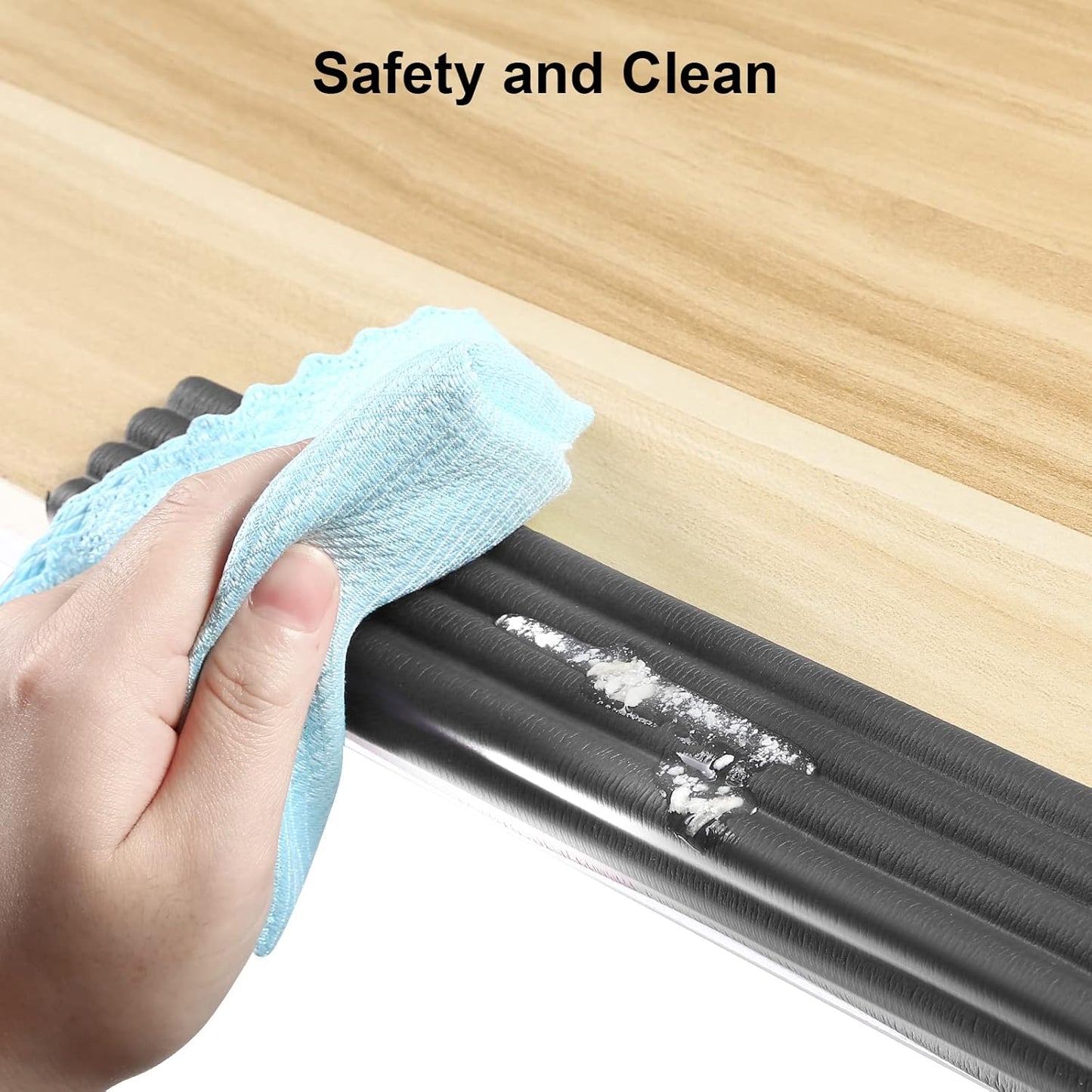 Upgrade Baby Proofing Edge Guards 6.6 ft Protector with 3M Adhesive Double Sided Tape,Extra-Wide Soft NBR Rubber Foam Padding,Furniture Safety Corner Edge Bumper Guard-Black